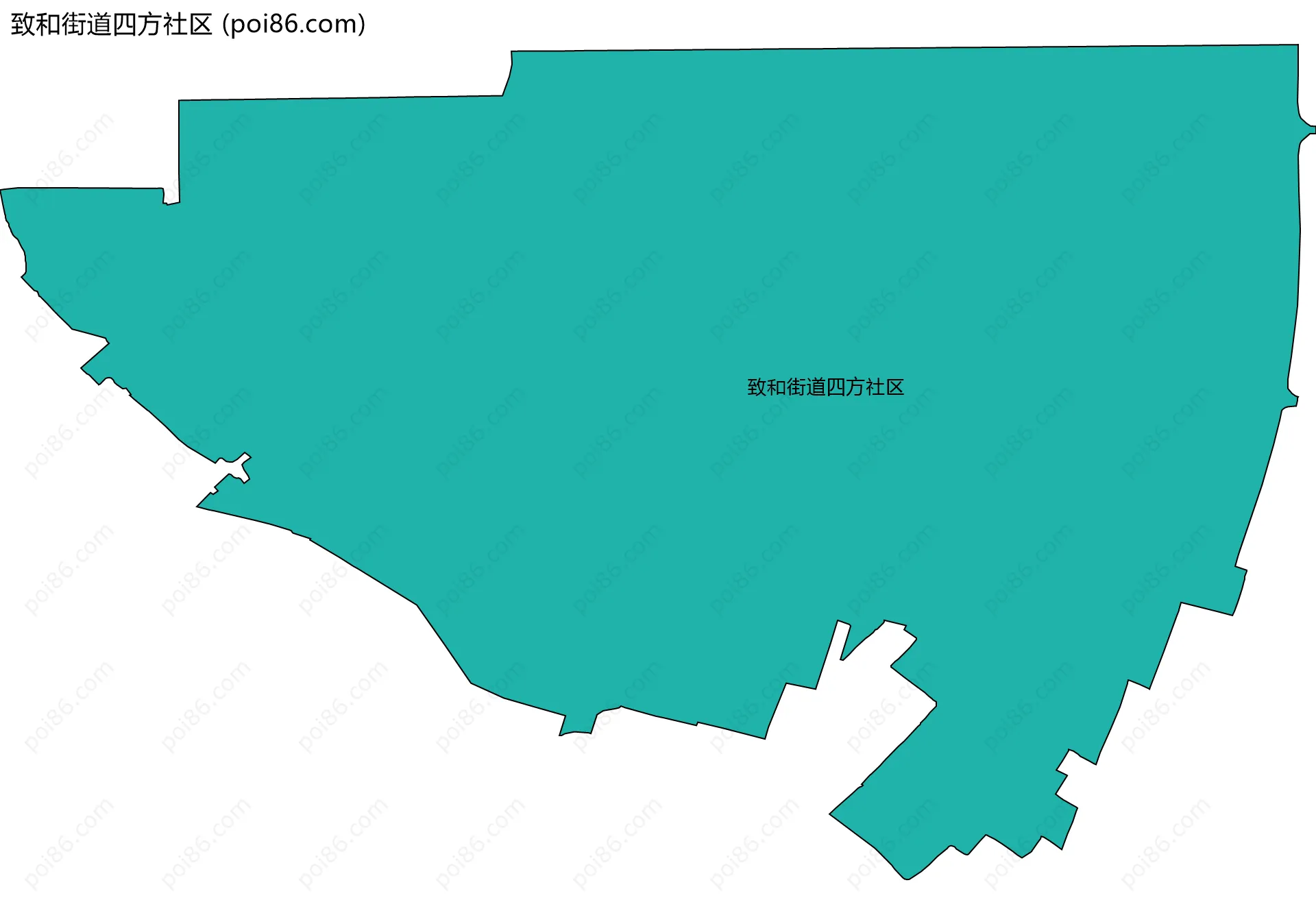 致和街道四方社区边界地图