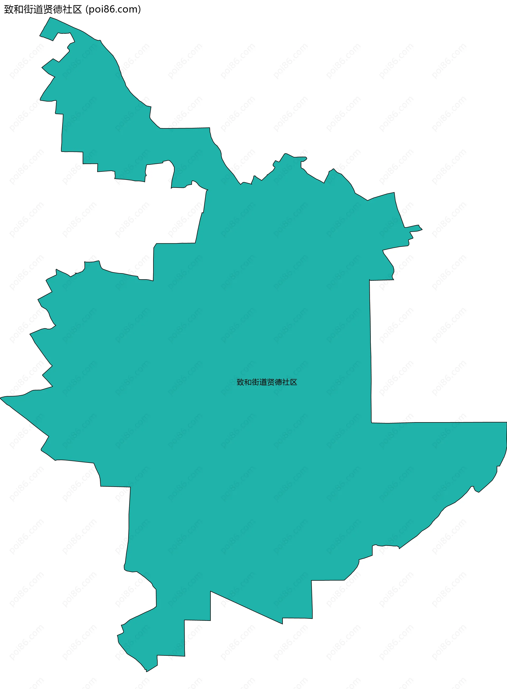 致和街道贤德社区边界地图