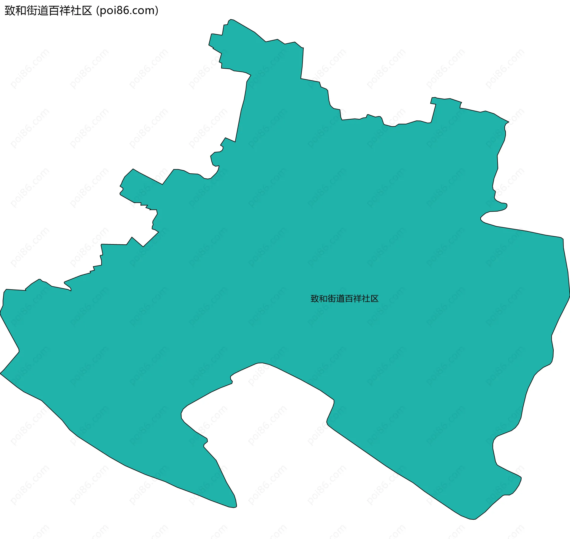 致和街道百祥社区边界地图
