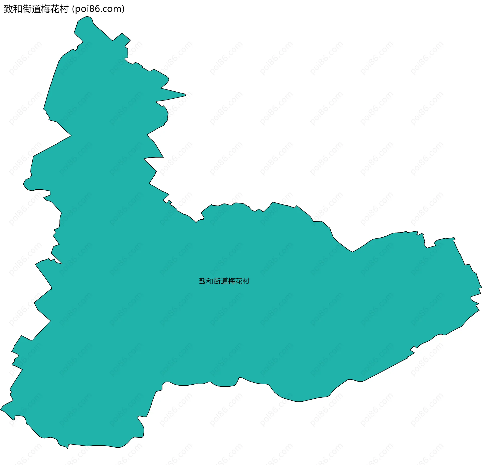 致和街道梅花村边界地图