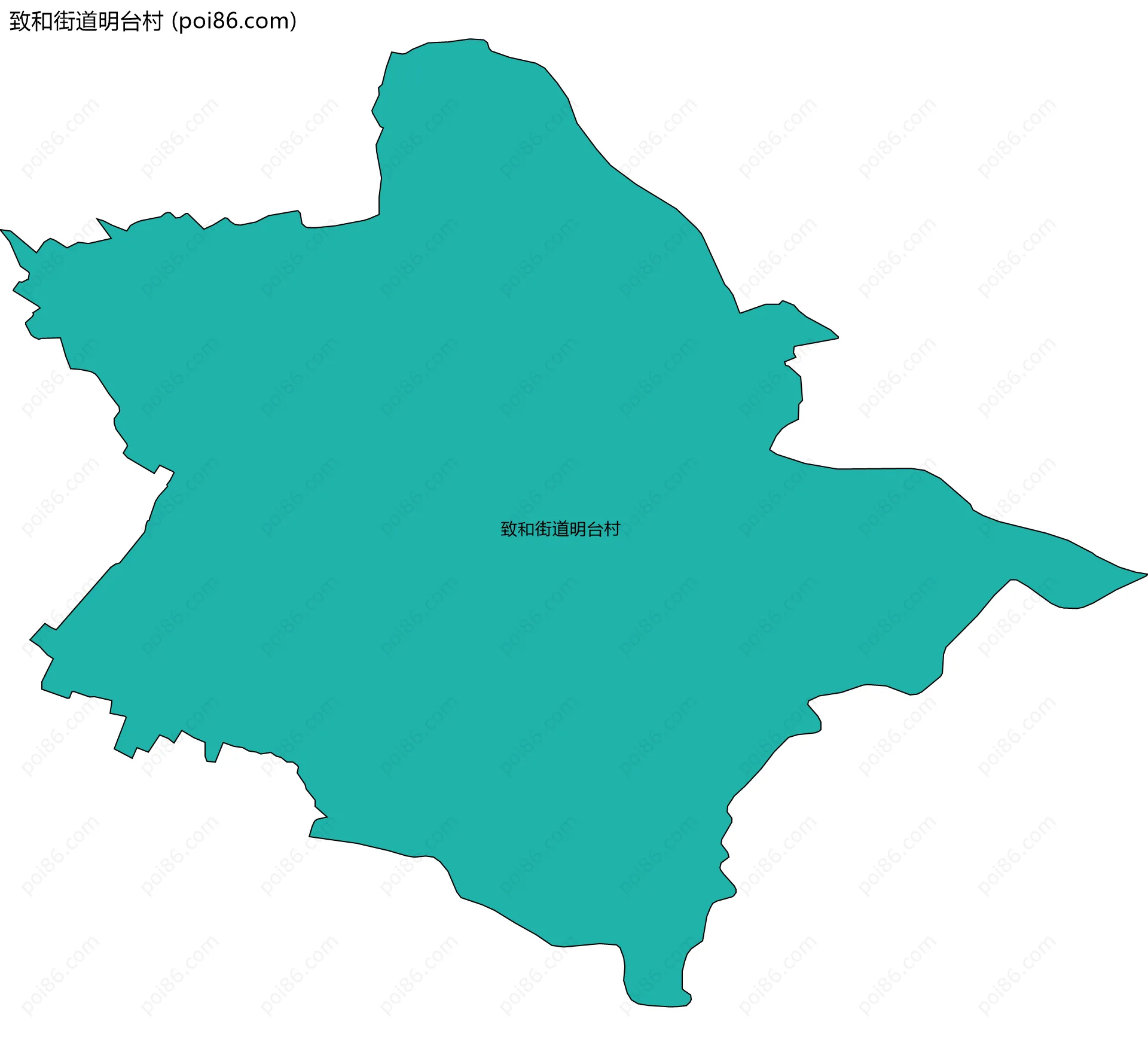 致和街道明台村边界地图