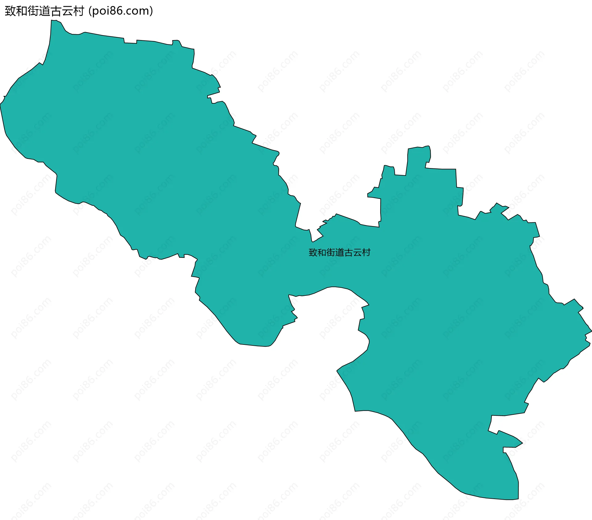 致和街道古云村边界地图