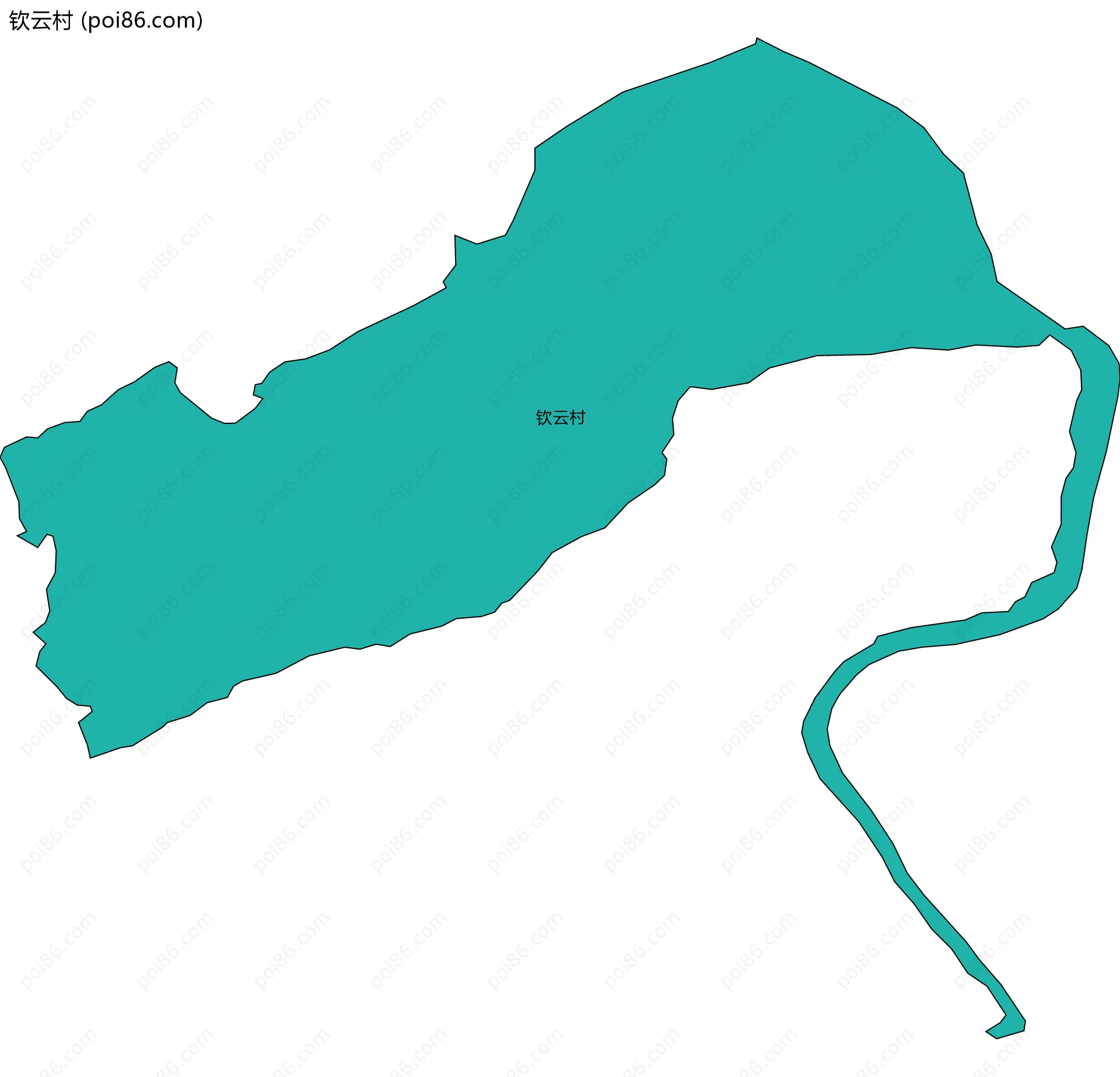 钦云村边界地图