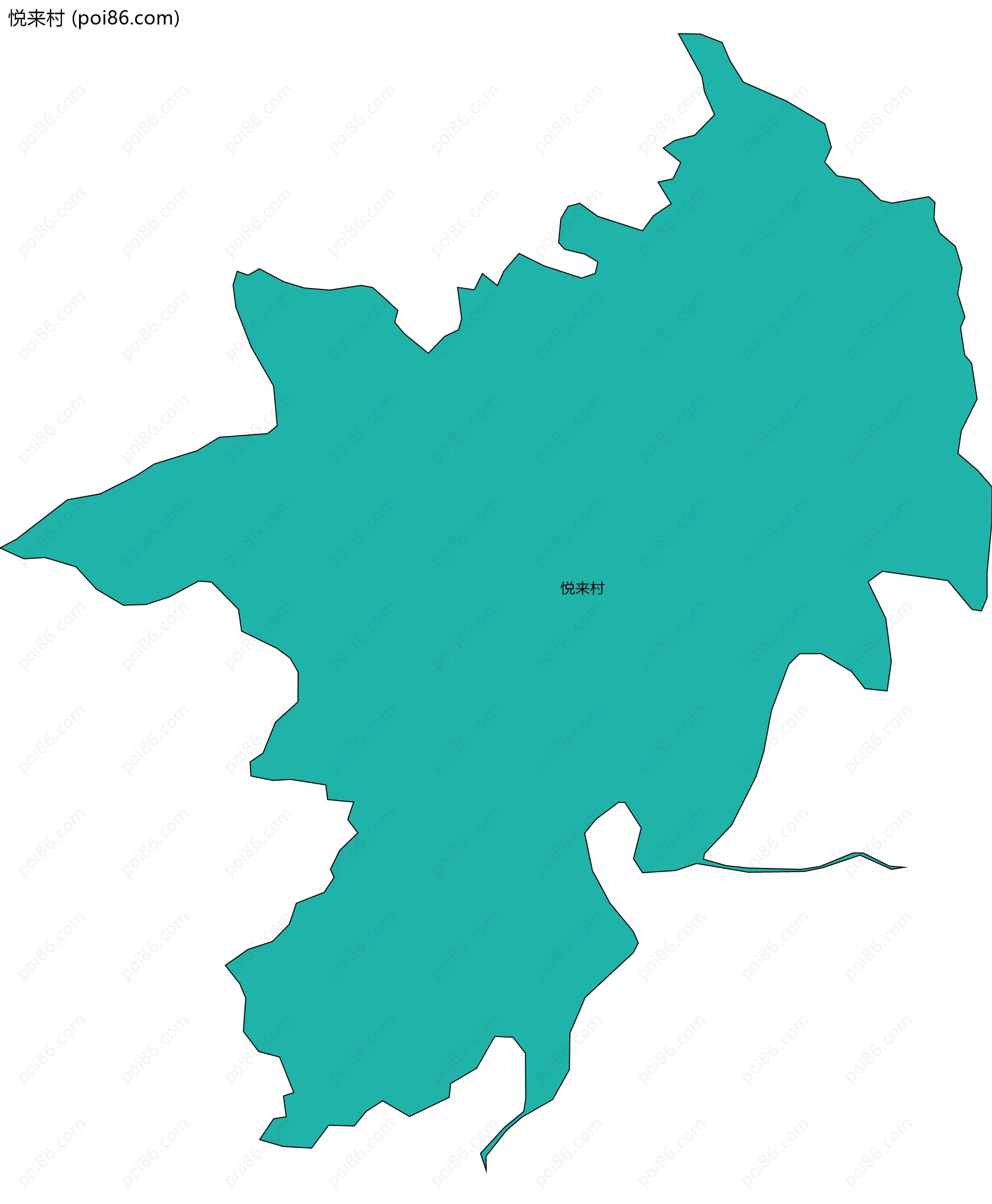 悦来村边界地图