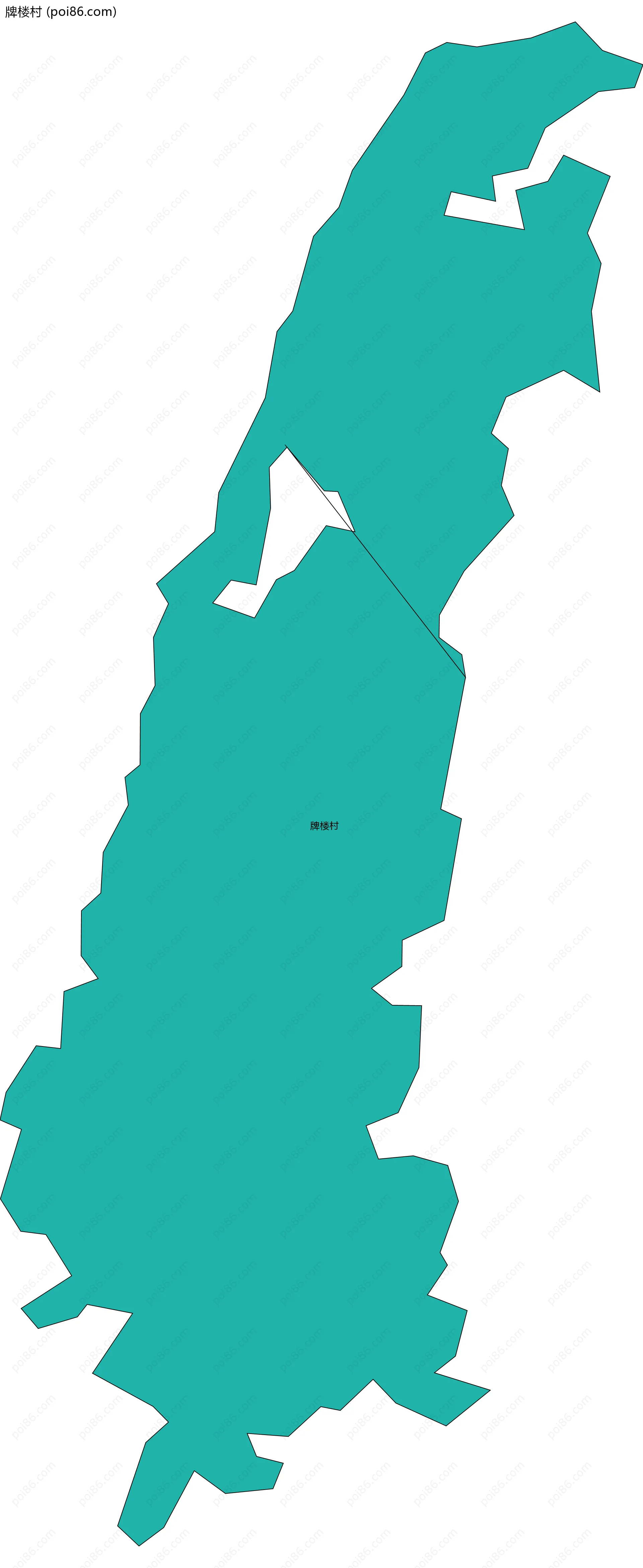 牌楼村边界地图