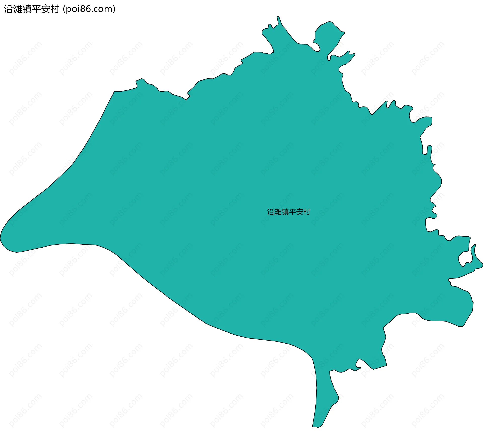 沿滩镇平安村边界地图