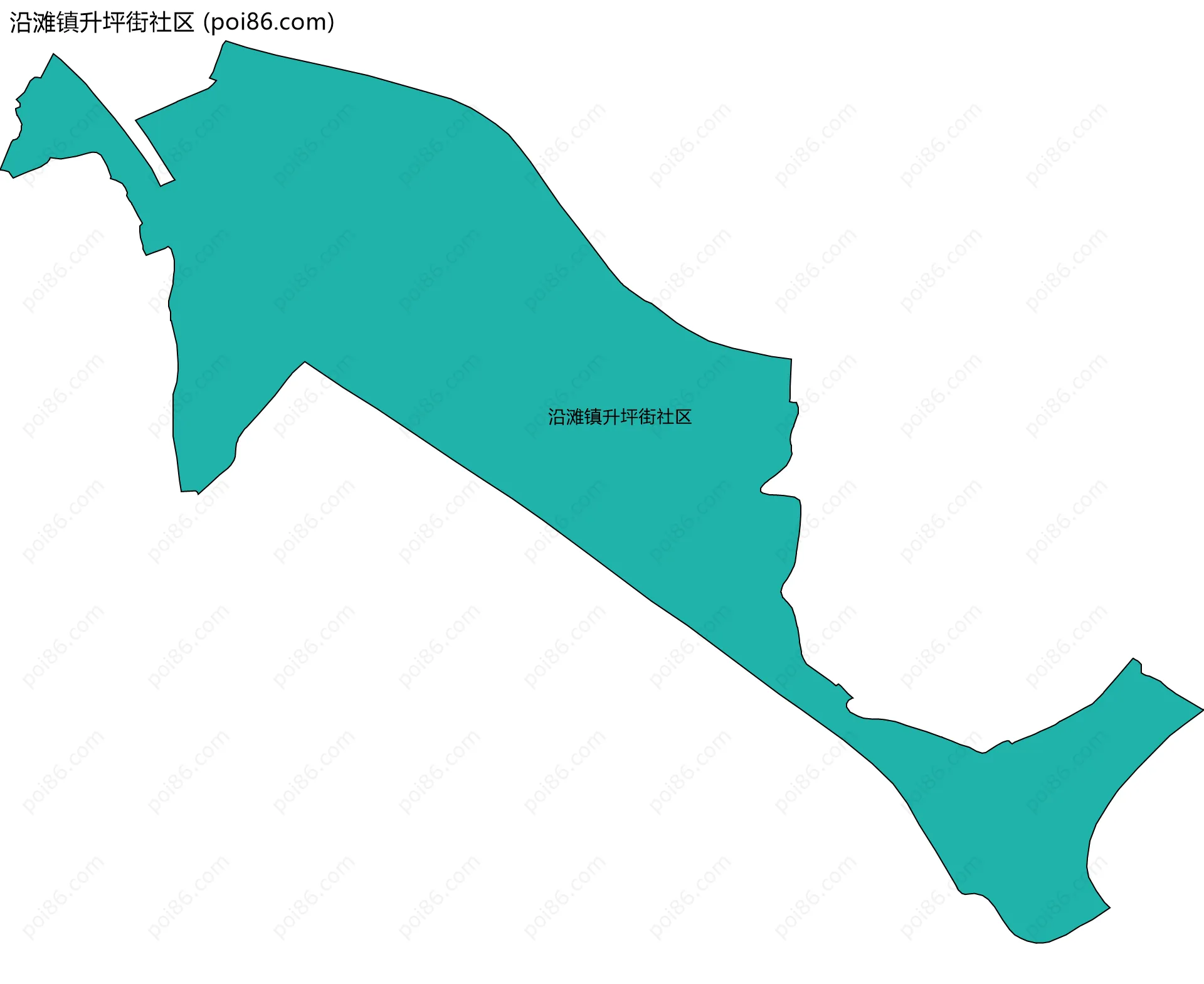 沿滩镇升坪街社区边界地图