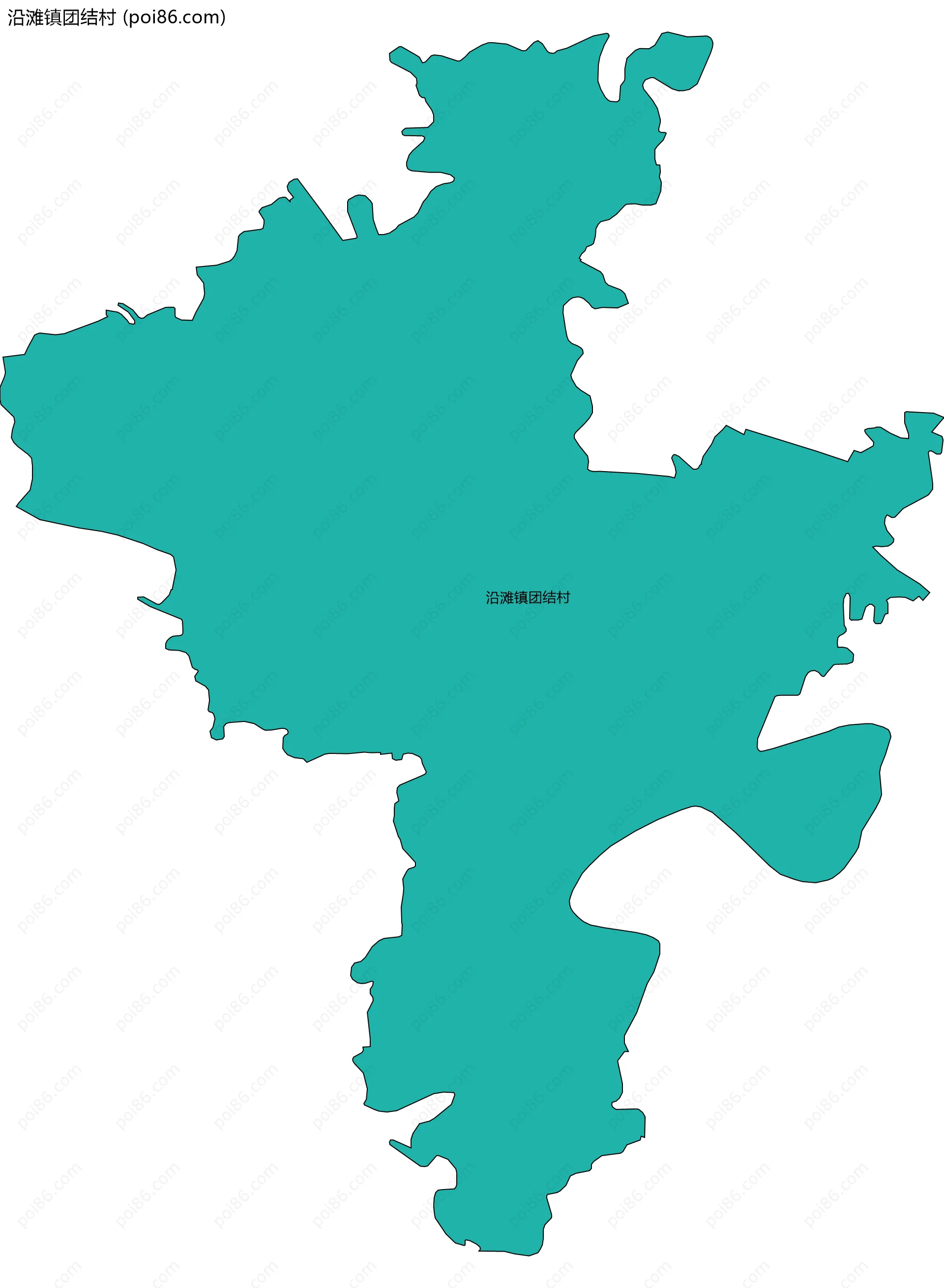 沿滩镇团结村边界地图