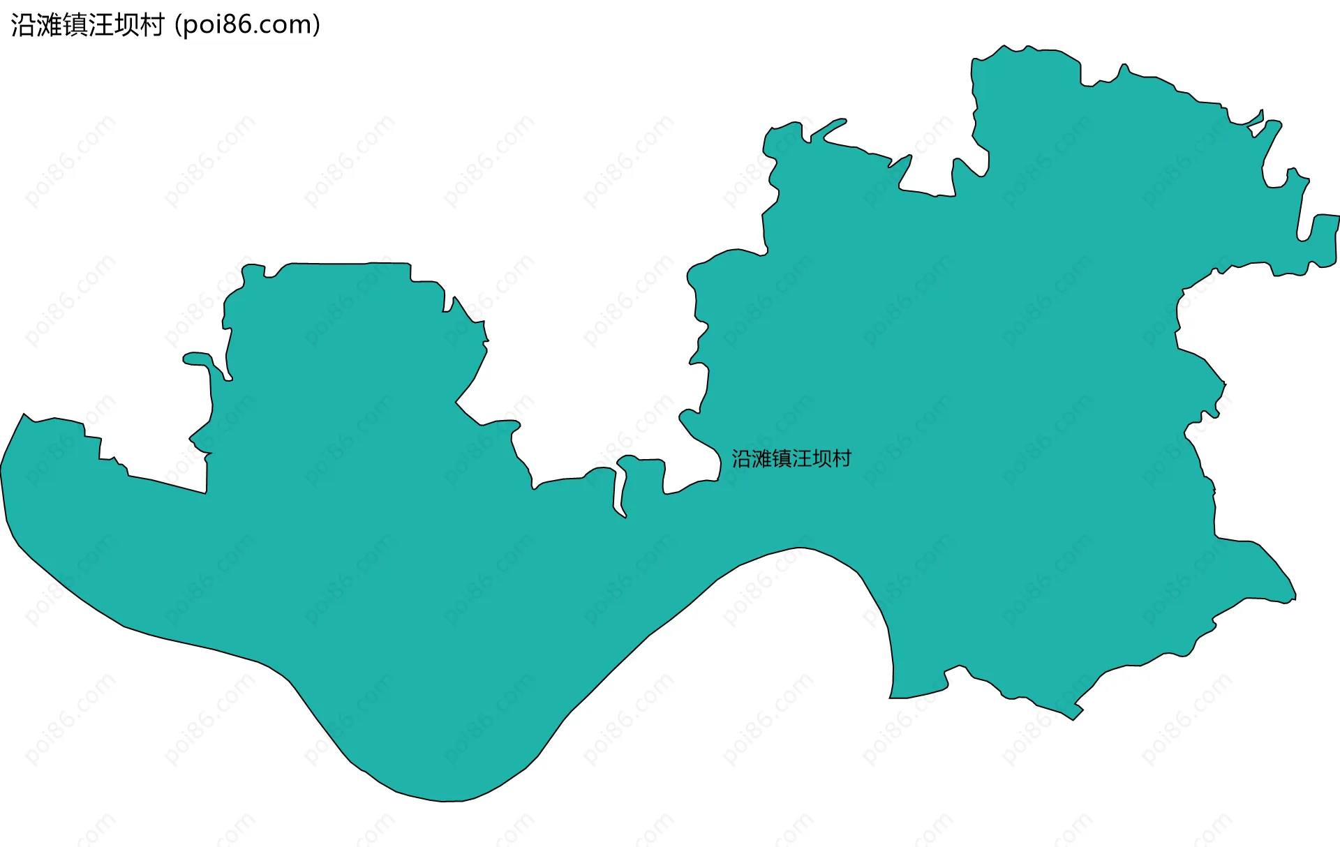 沿滩镇汪坝村边界地图