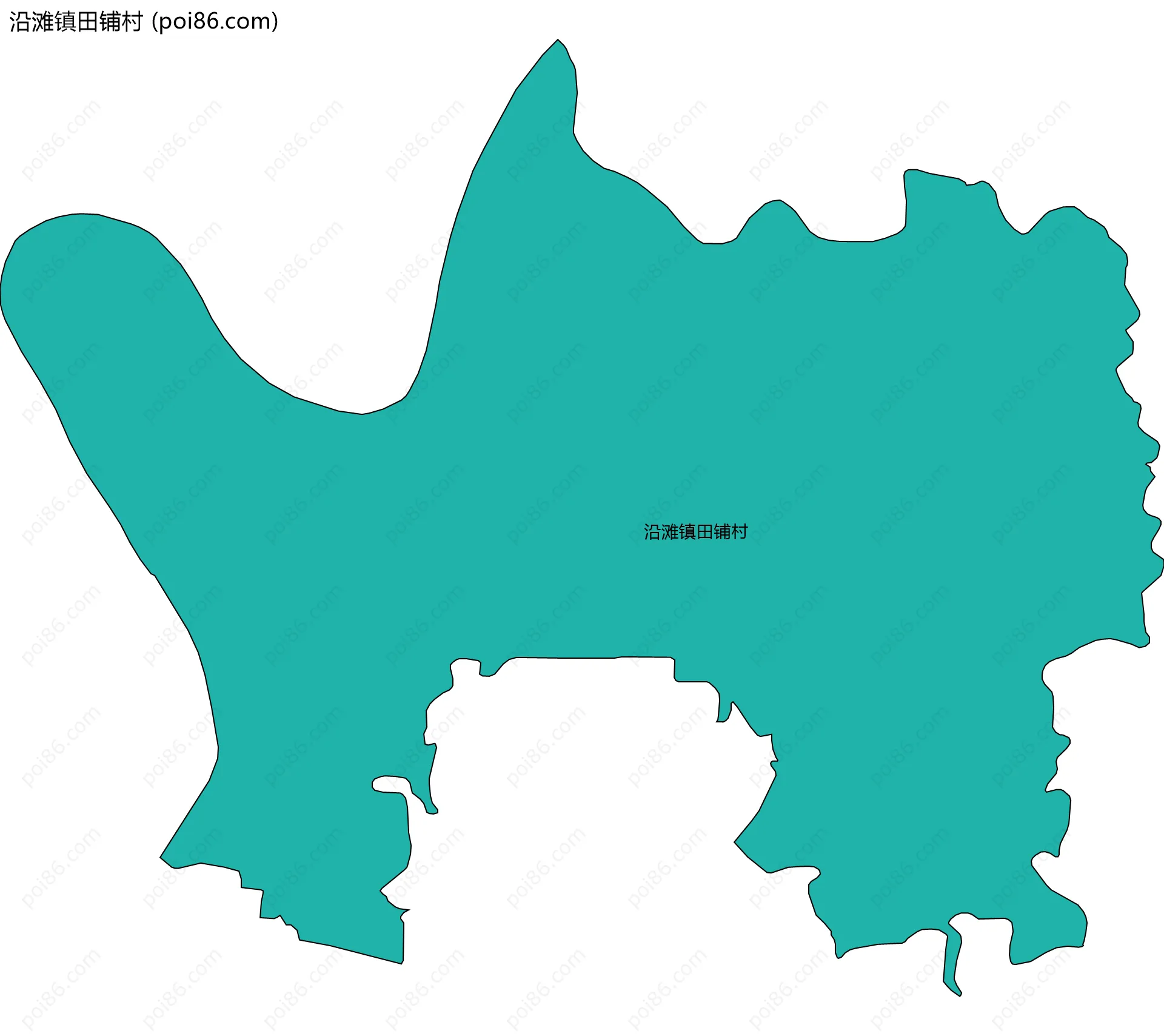 沿滩镇田铺村边界地图