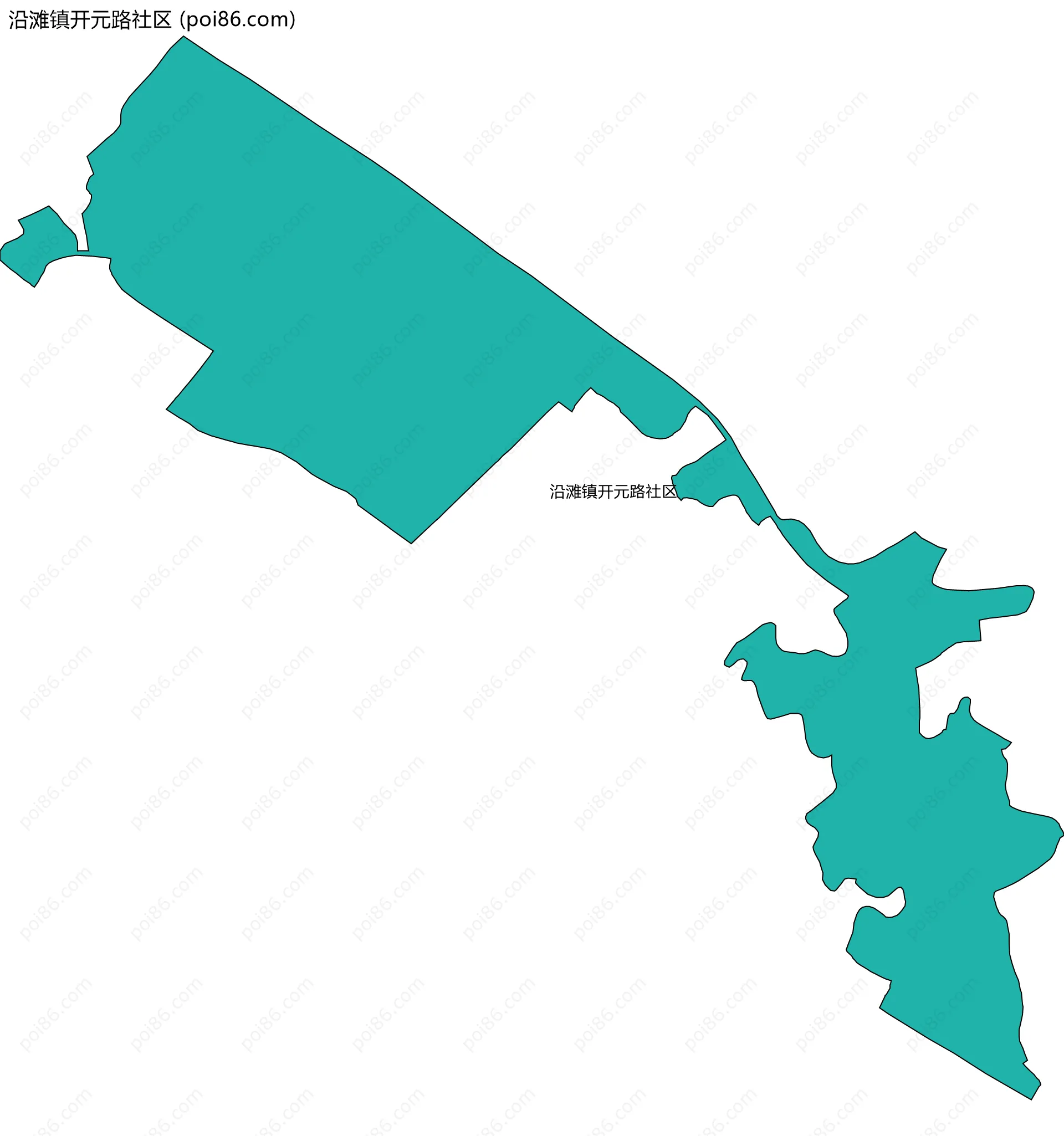沿滩镇开元路社区边界地图
