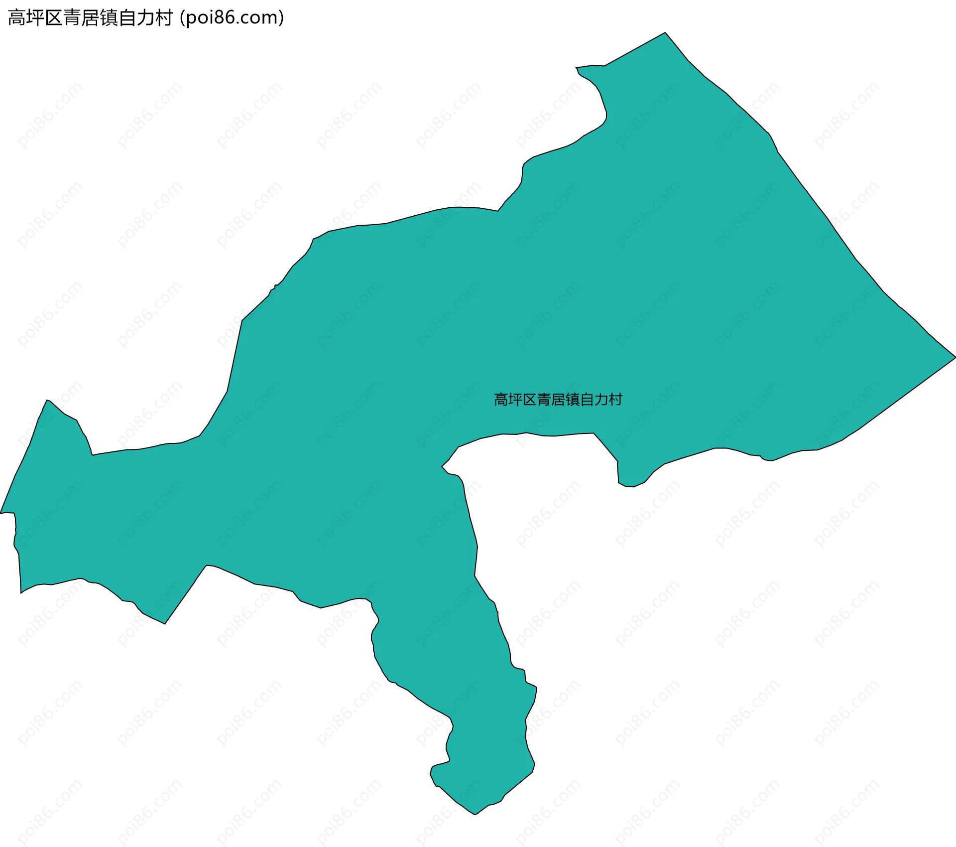 高坪区青居镇自力村边界地图