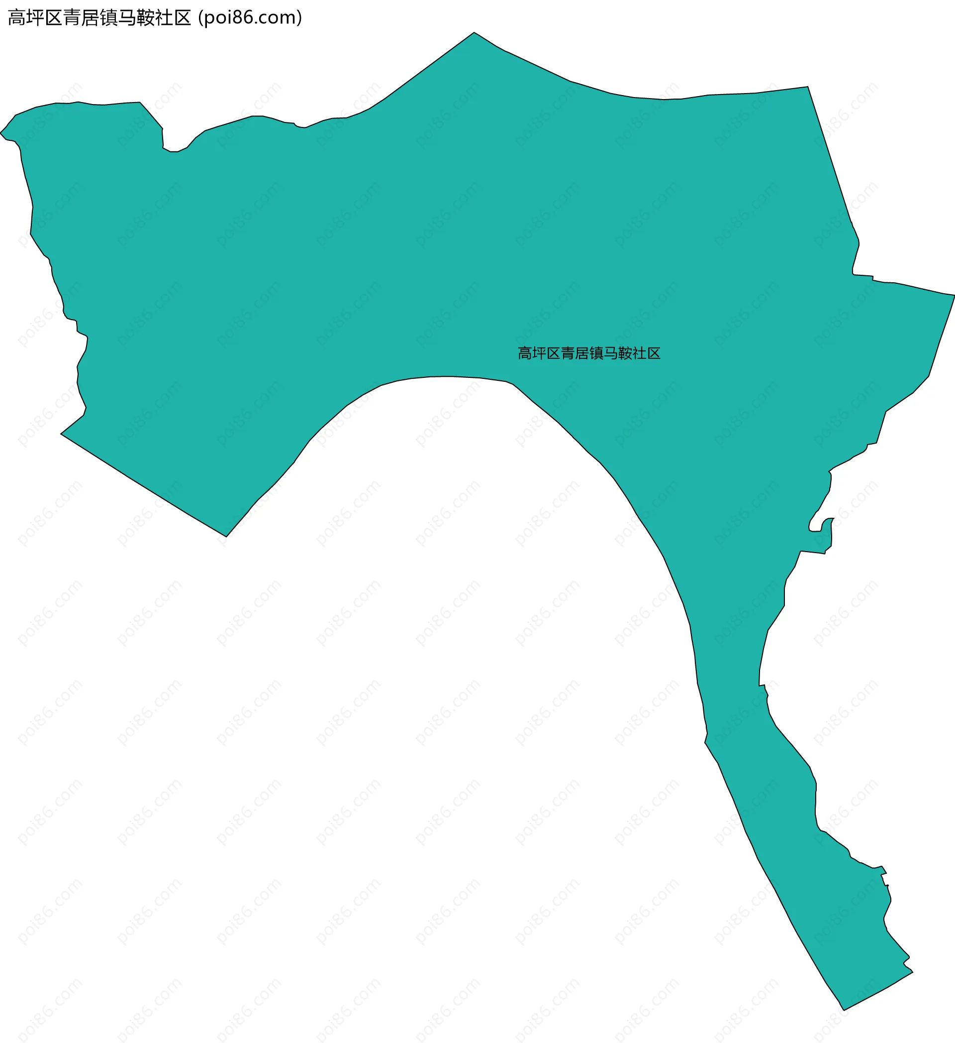 高坪区青居镇马鞍社区边界地图