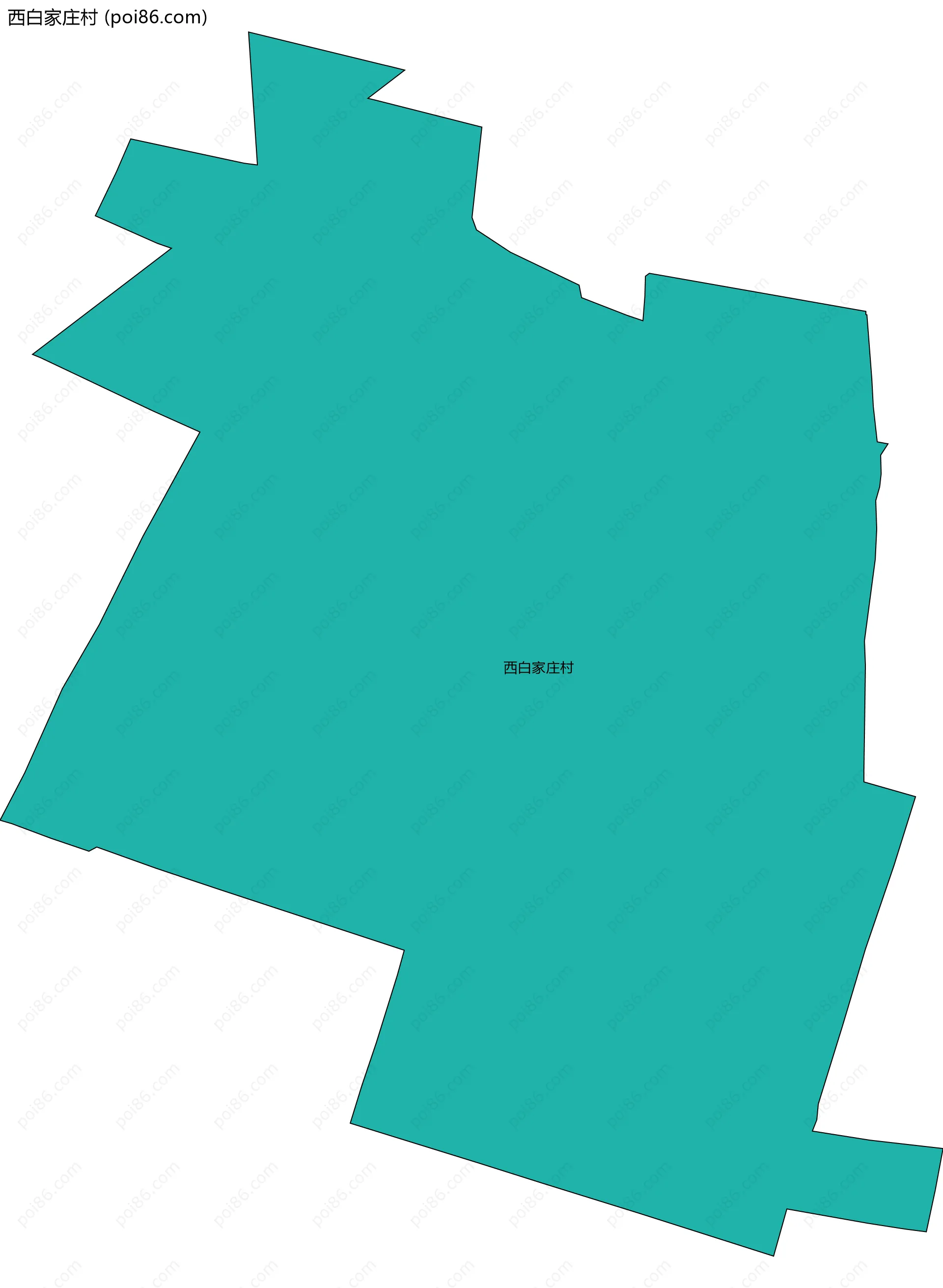 西白家庄村边界地图
