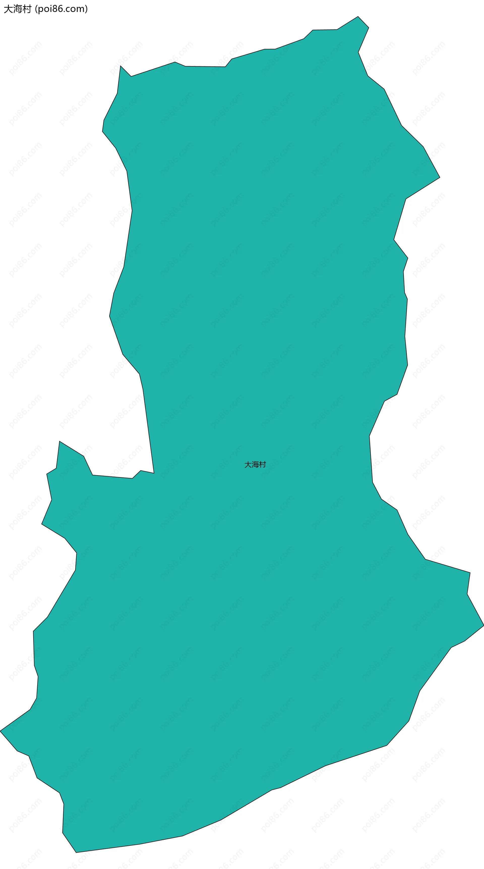 大海村边界地图