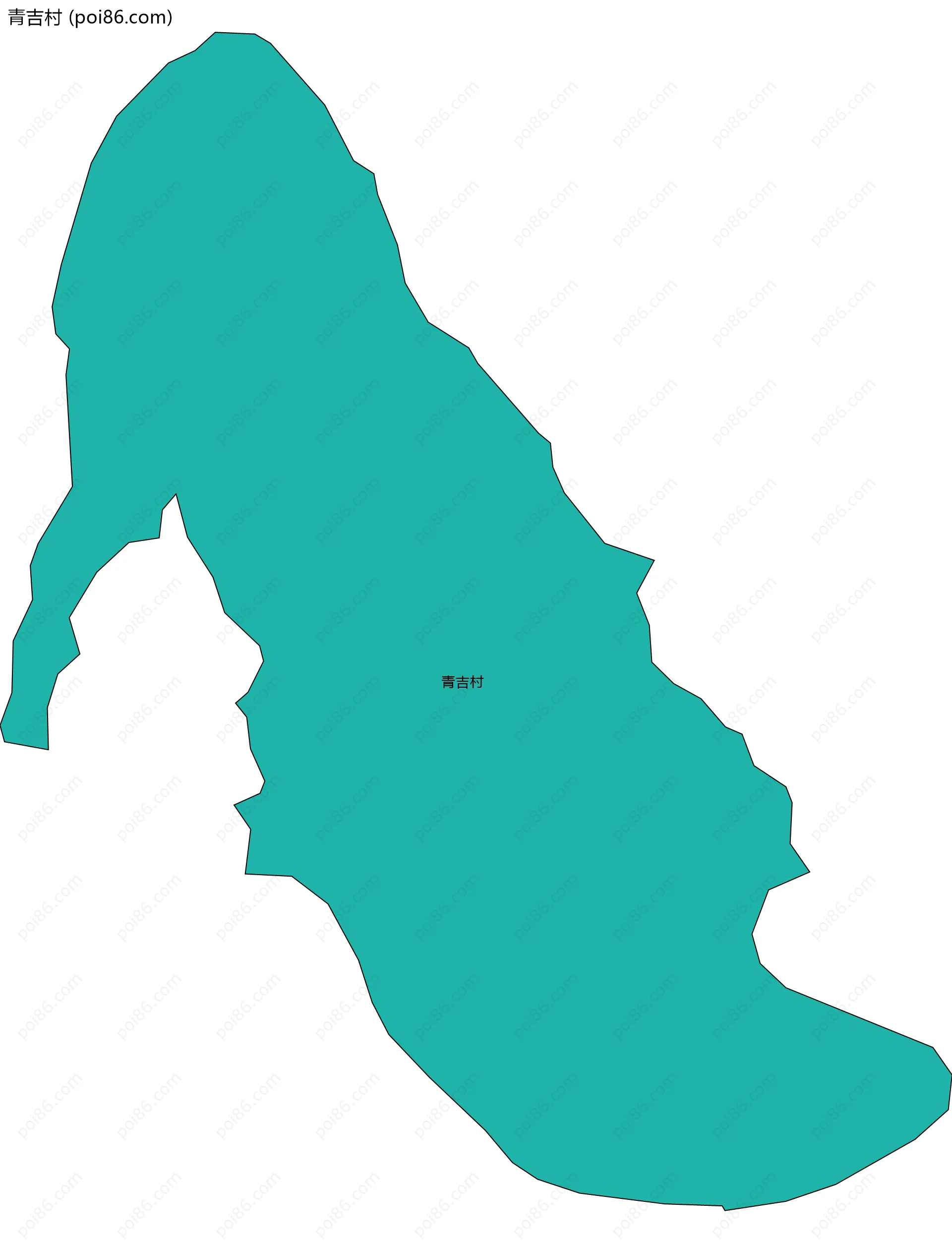 青吉村边界地图