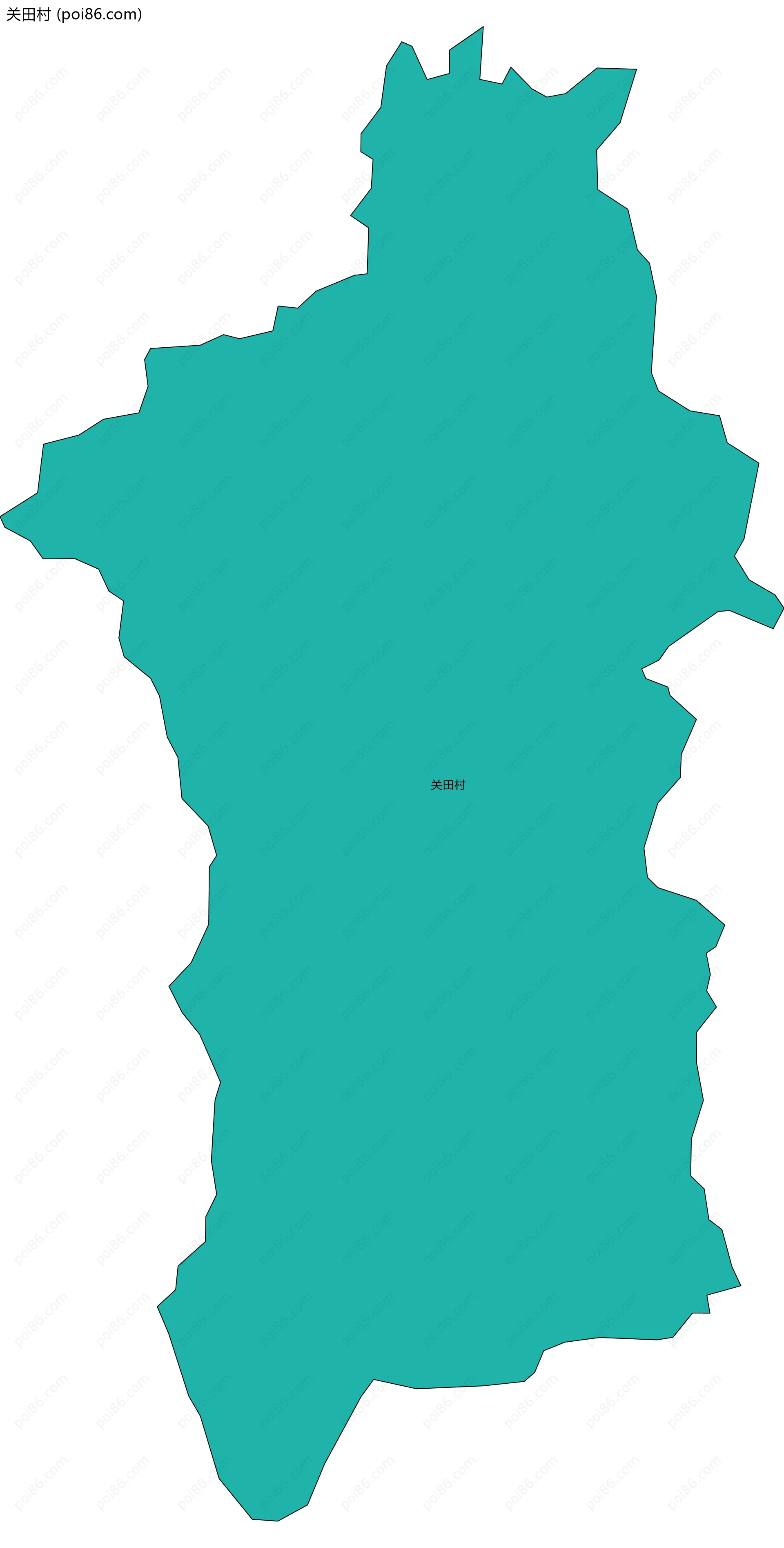 关田村边界地图