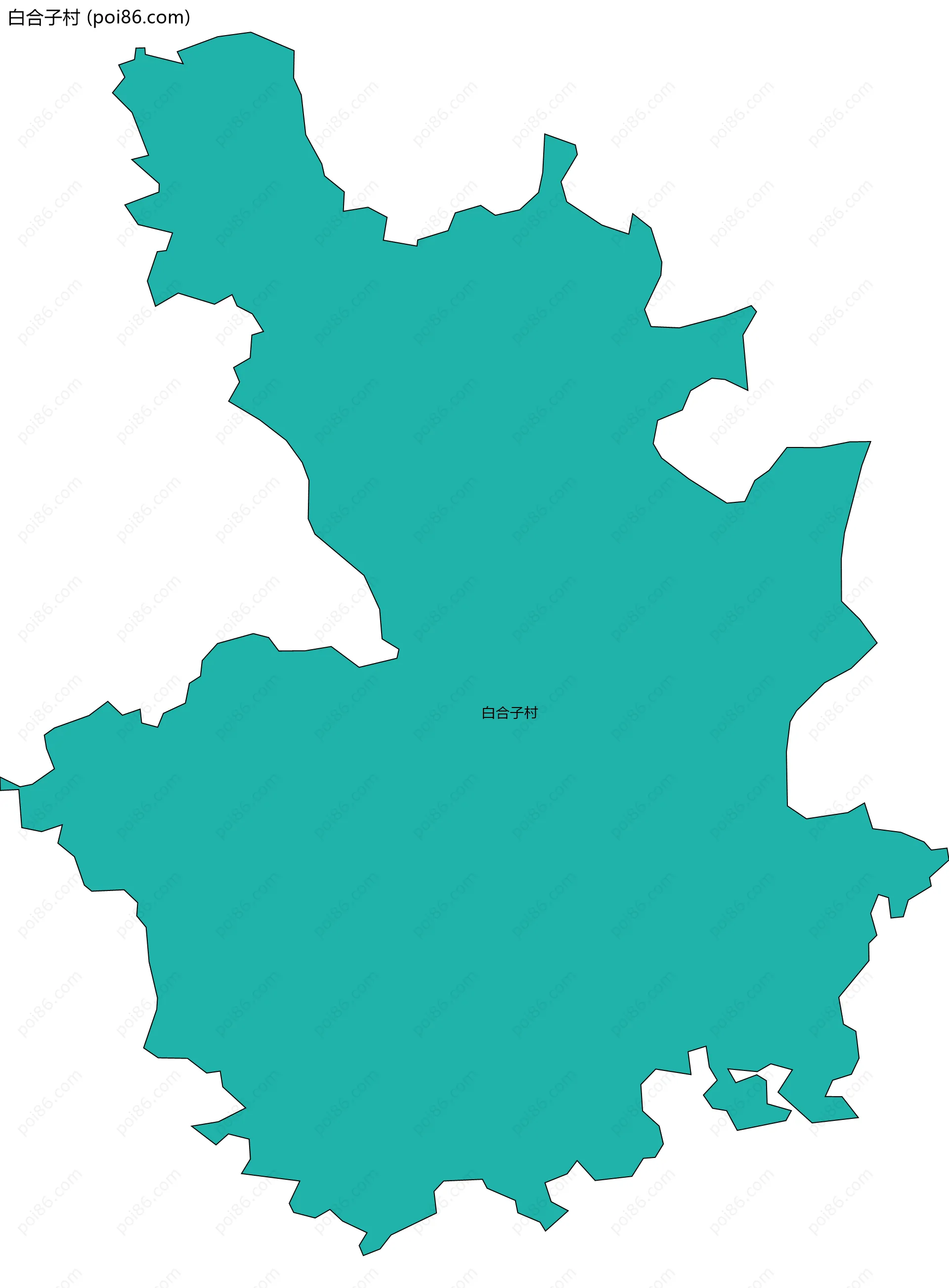 白合子村边界地图
