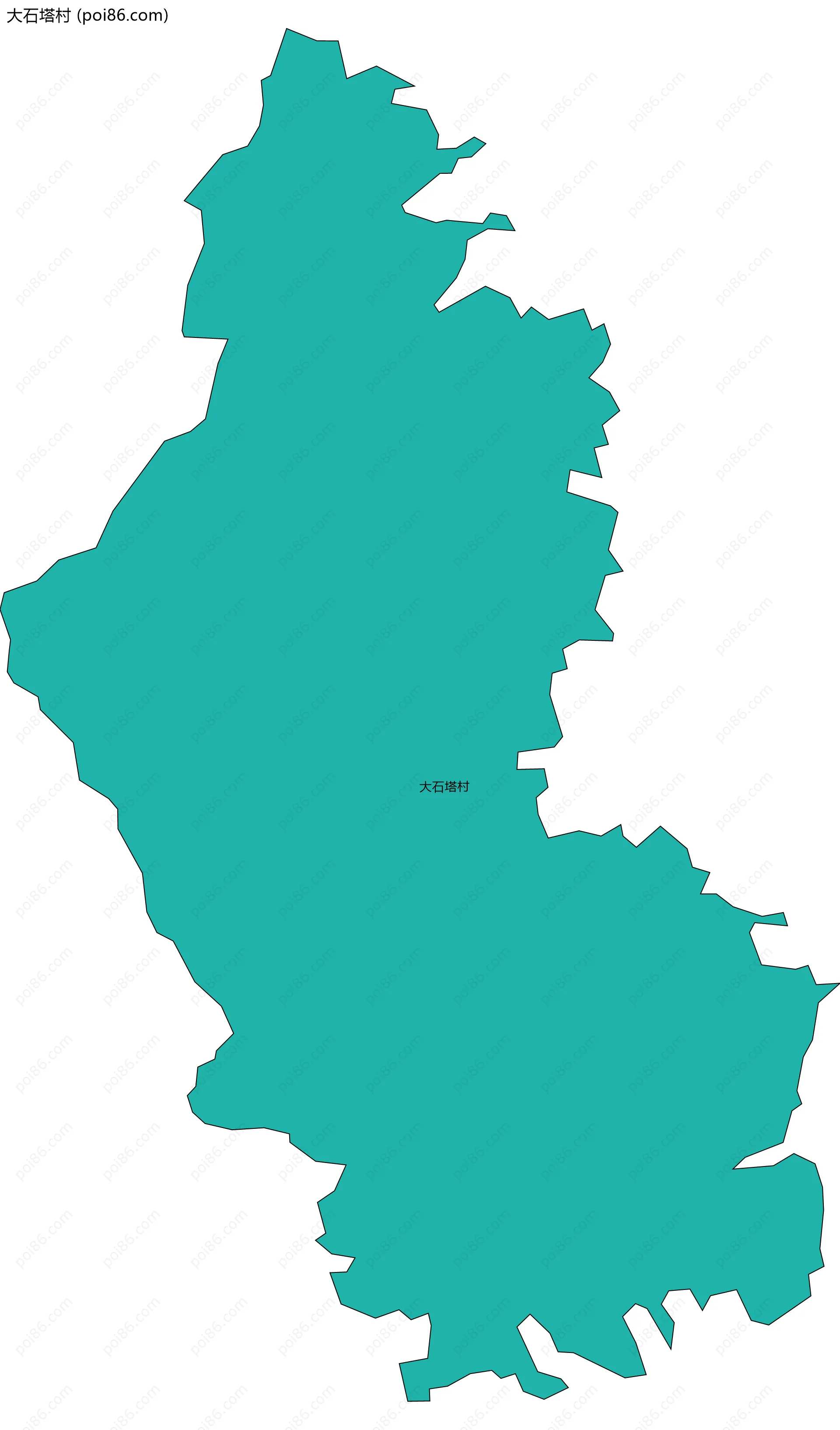 大石塔村边界地图