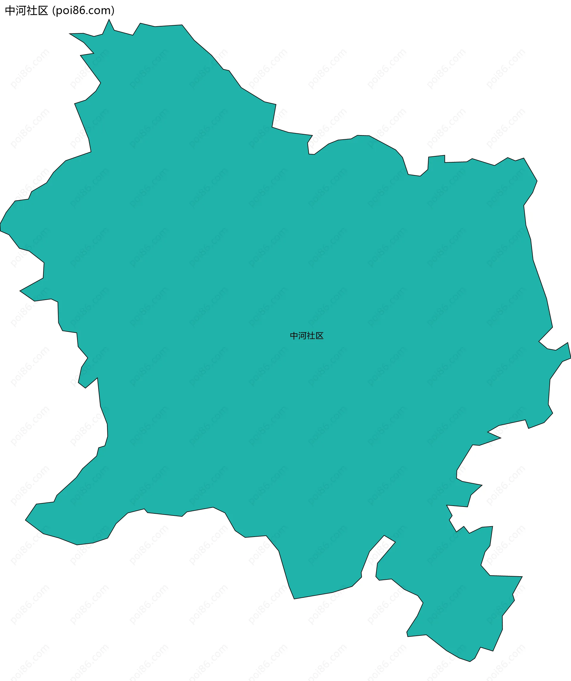 中河社区边界地图