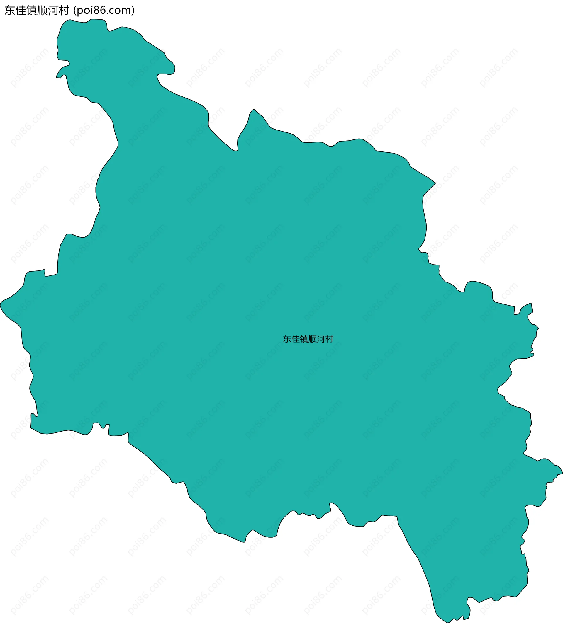 东佳镇顺河村边界地图