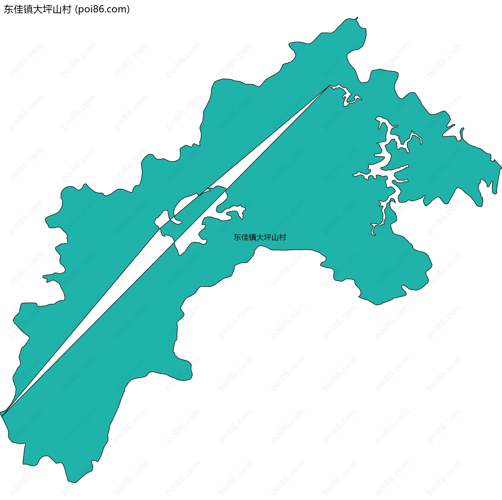 东佳镇大坪山村边界地图