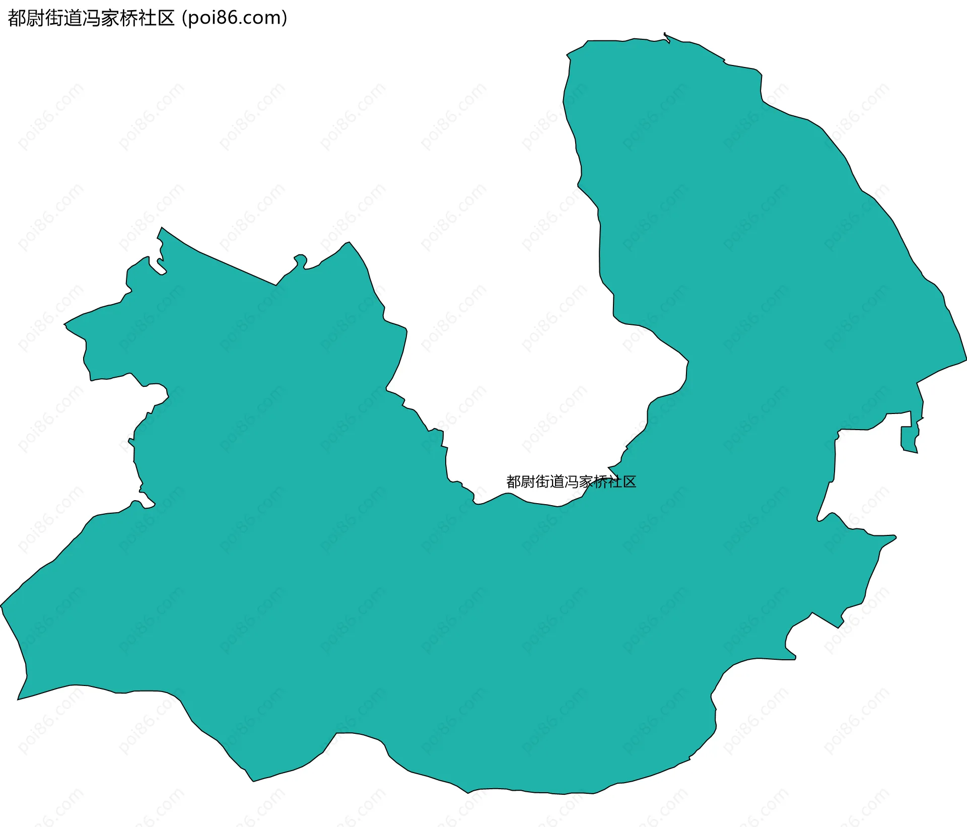 都尉街道冯家桥社区边界地图