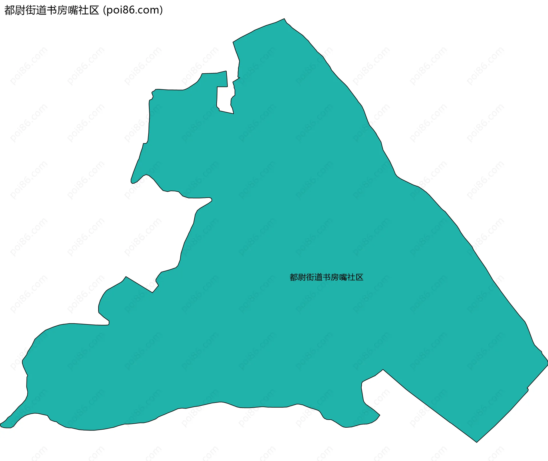 都尉街道书房嘴社区边界地图