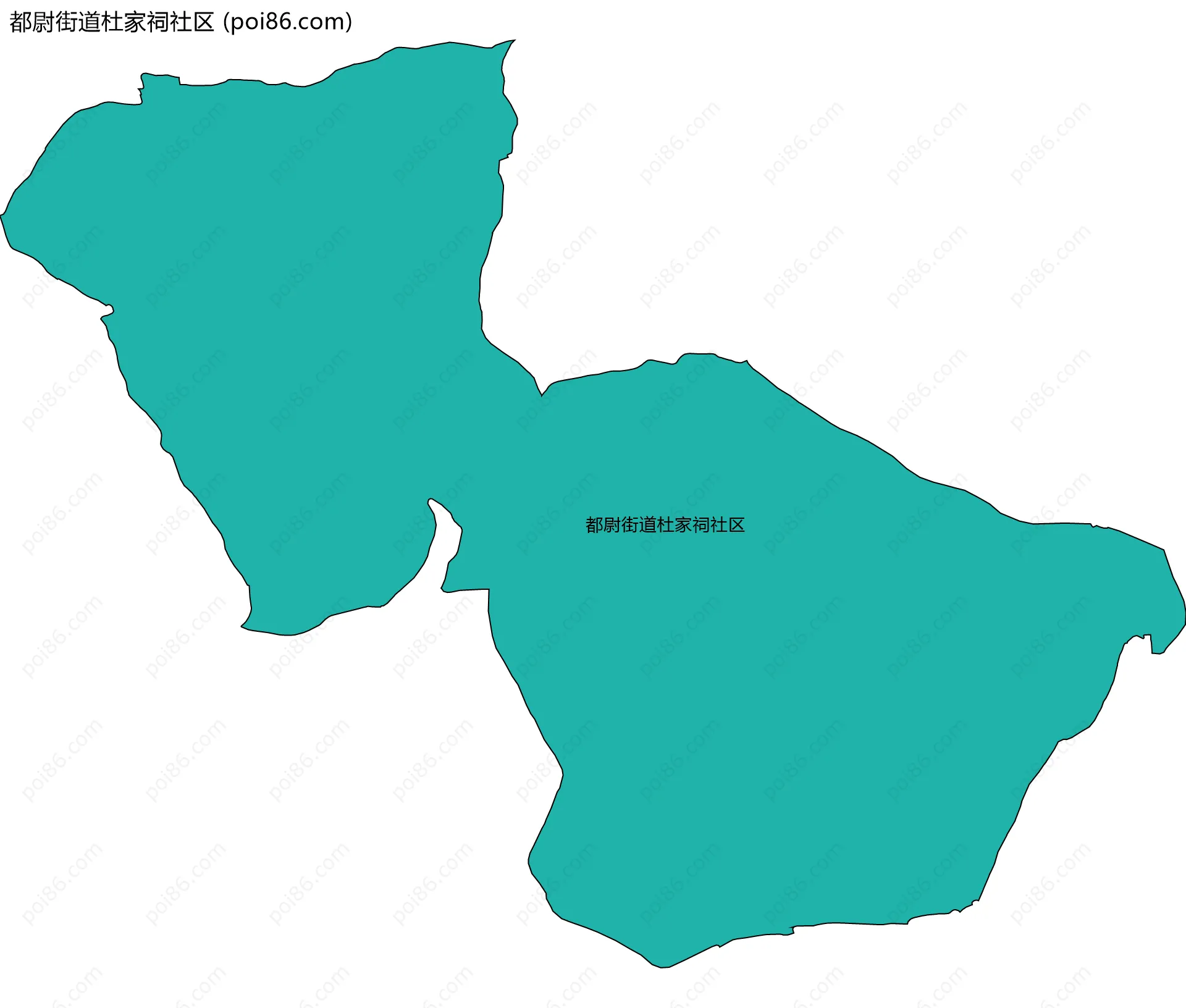 都尉街道杜家祠社区边界地图