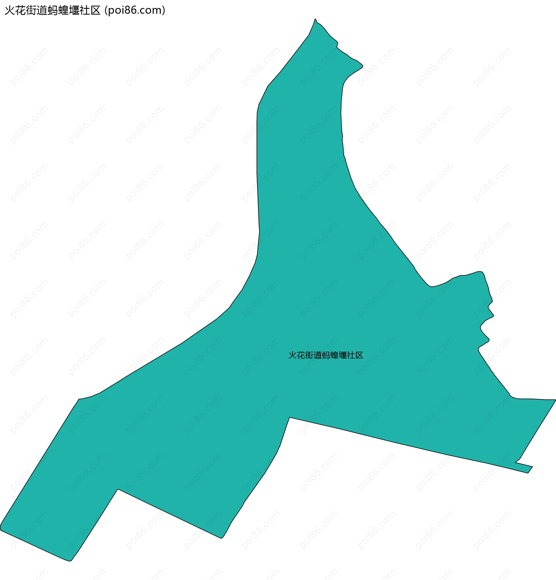 火花街道蚂蝗堰社区边界地图