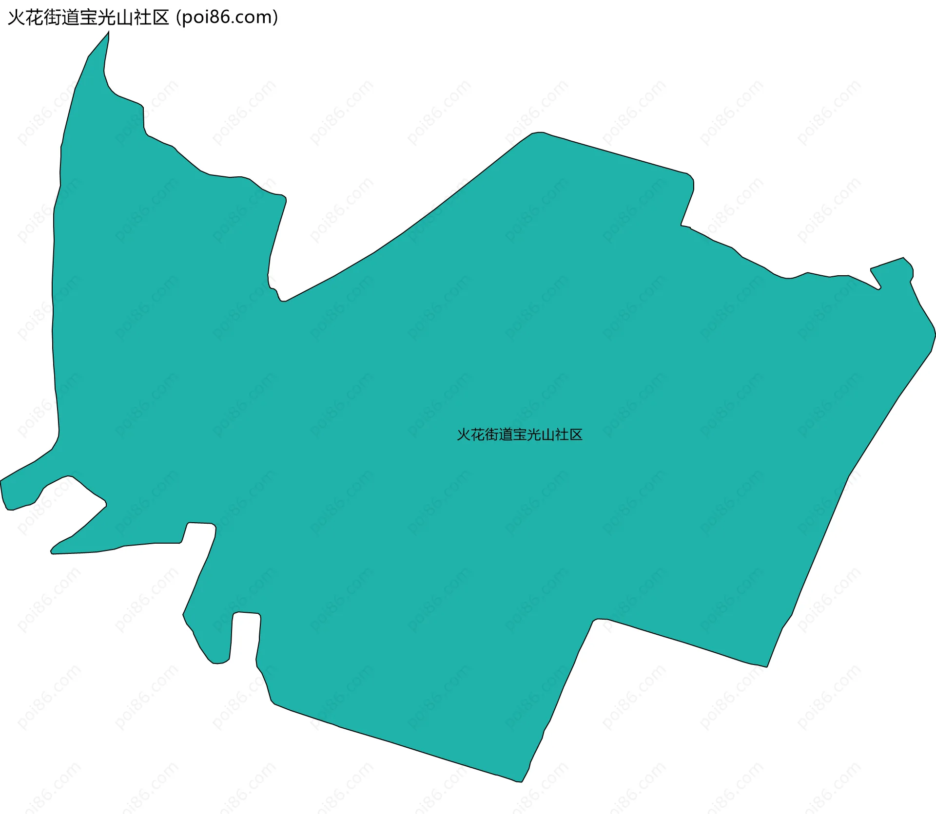 火花街道宝光山社区边界地图