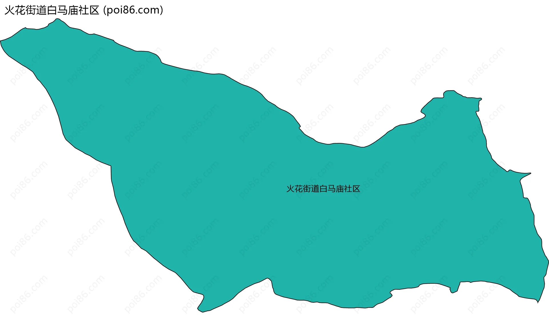 火花街道白马庙社区边界地图