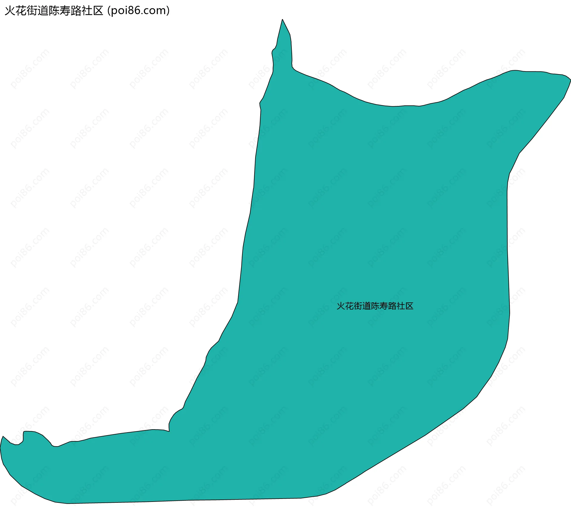 火花街道陈寿路社区边界地图