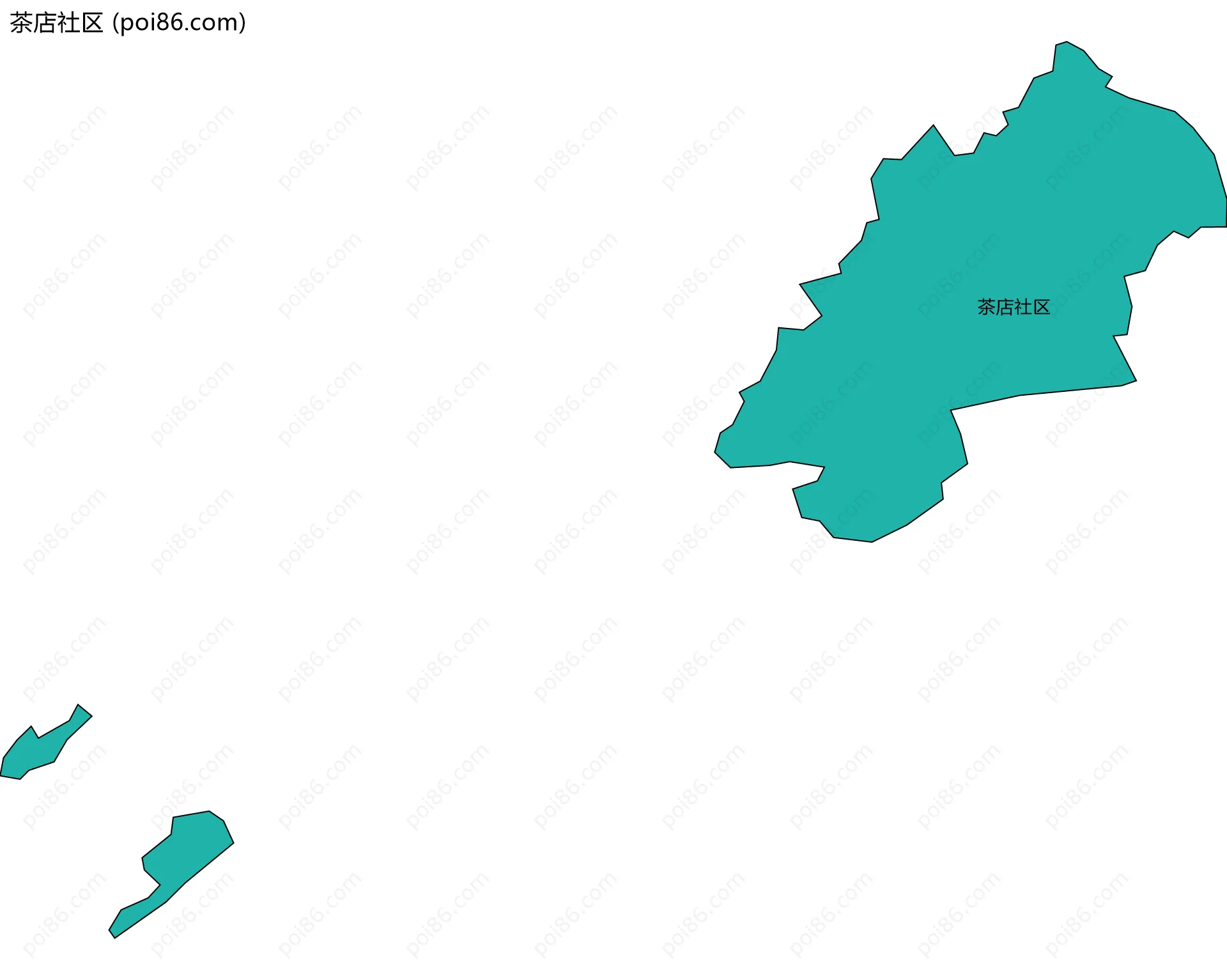 茶店社区边界地图