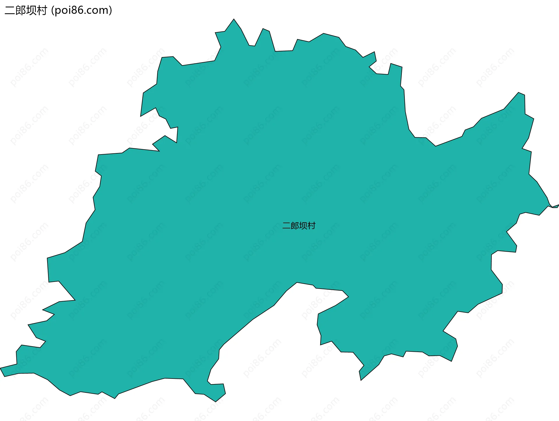 二郎坝村边界地图