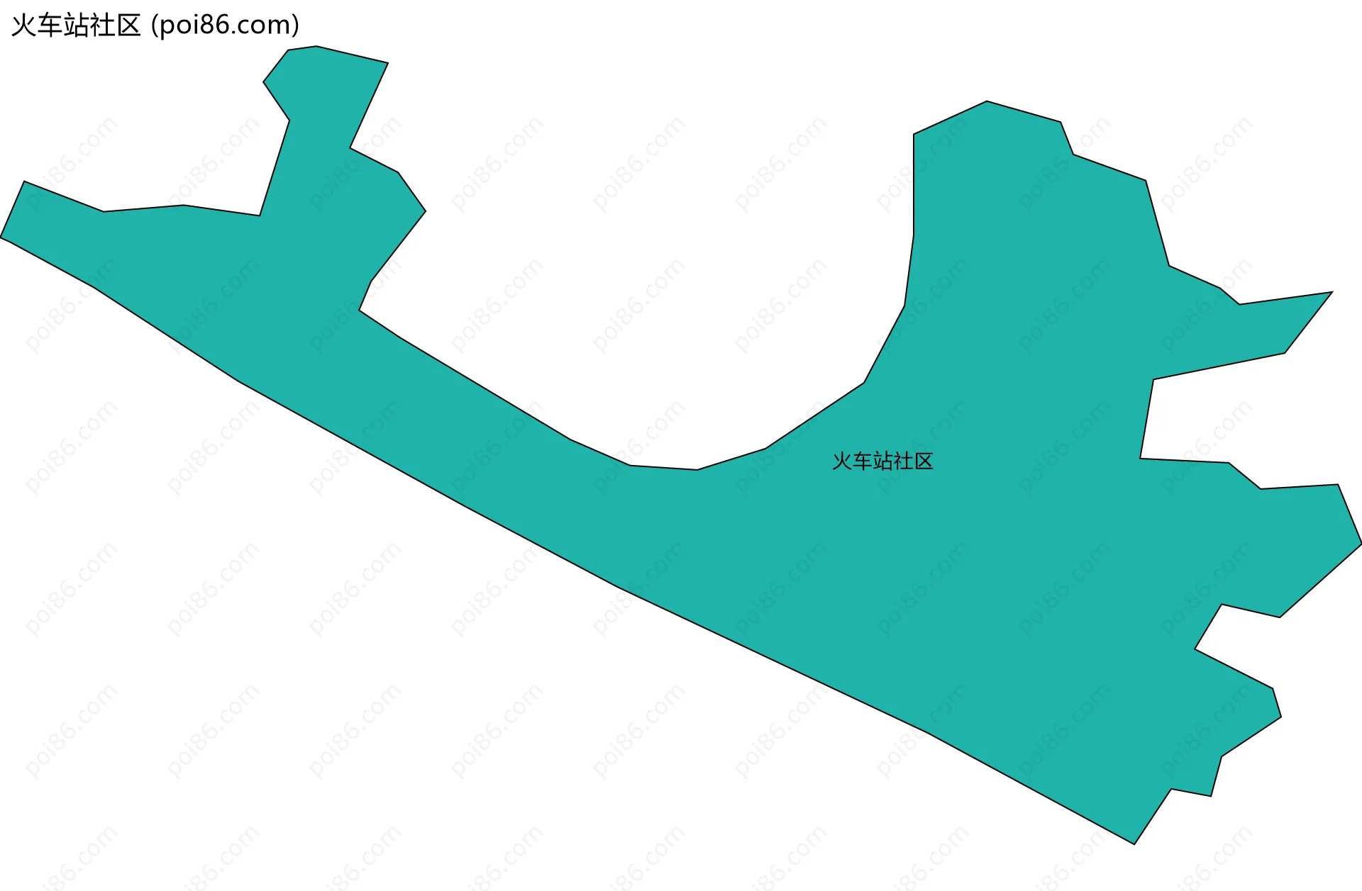 火车站社区边界地图