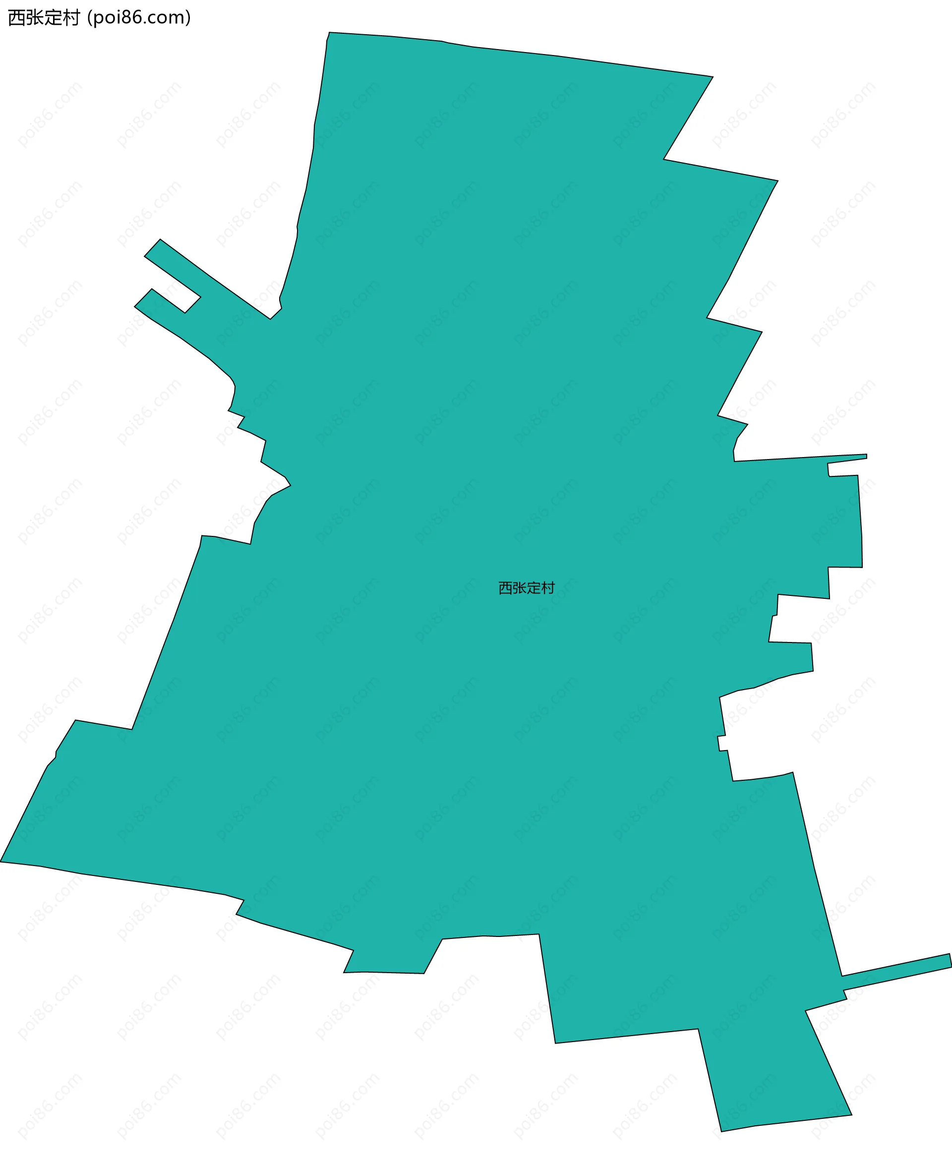 西张定村边界地图