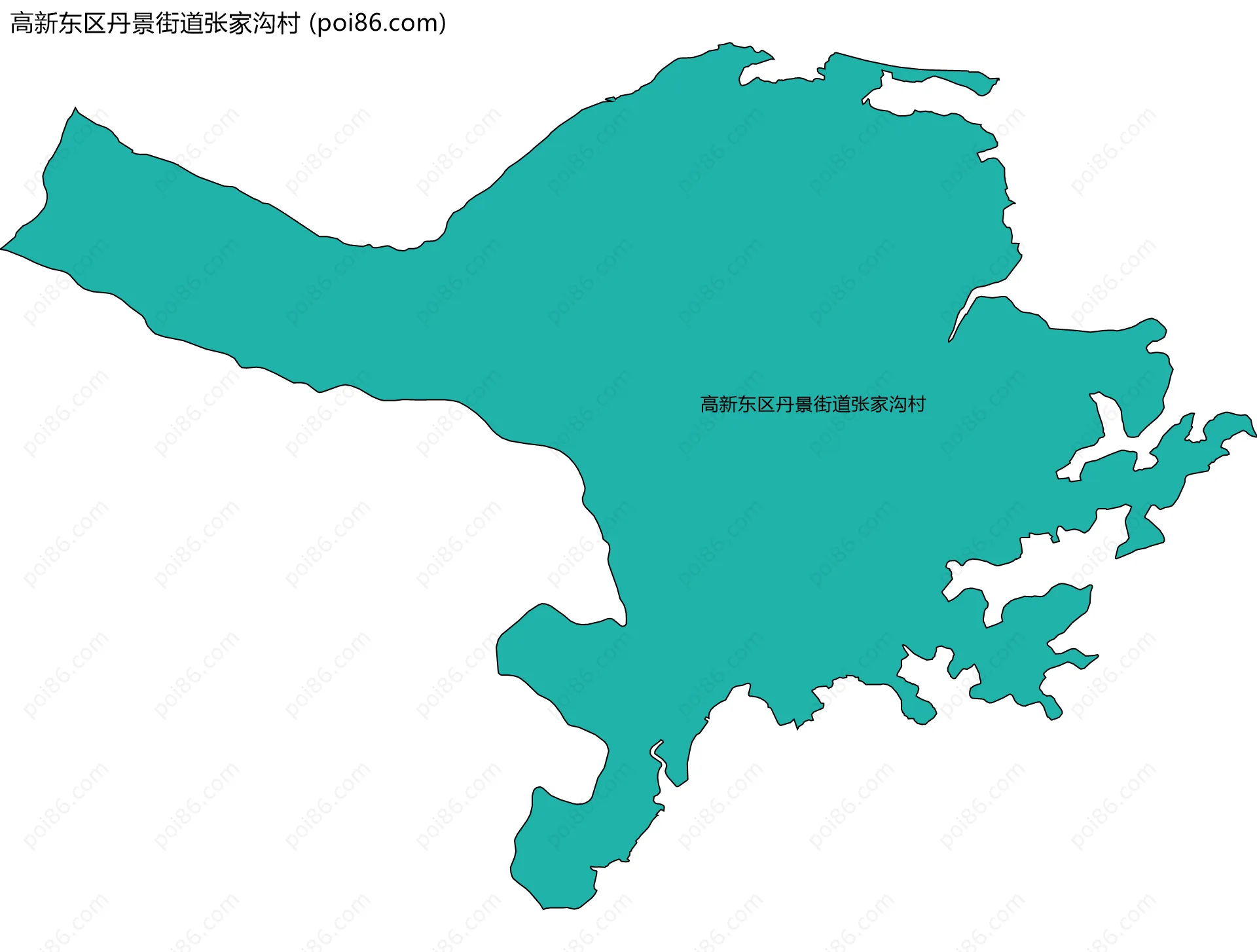 高新东区丹景街道张家沟村边界地图