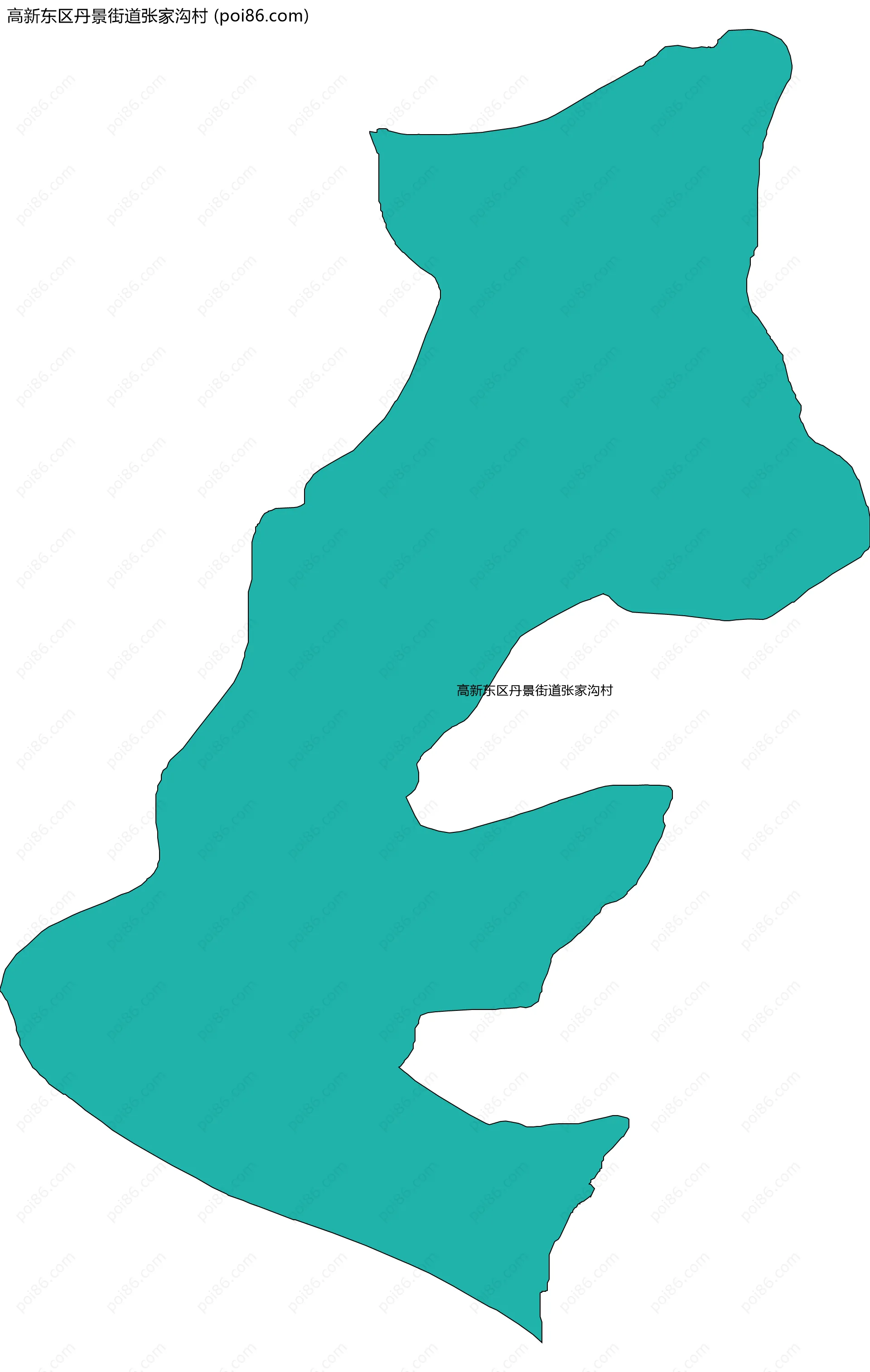 高新东区丹景街道张家沟村边界地图