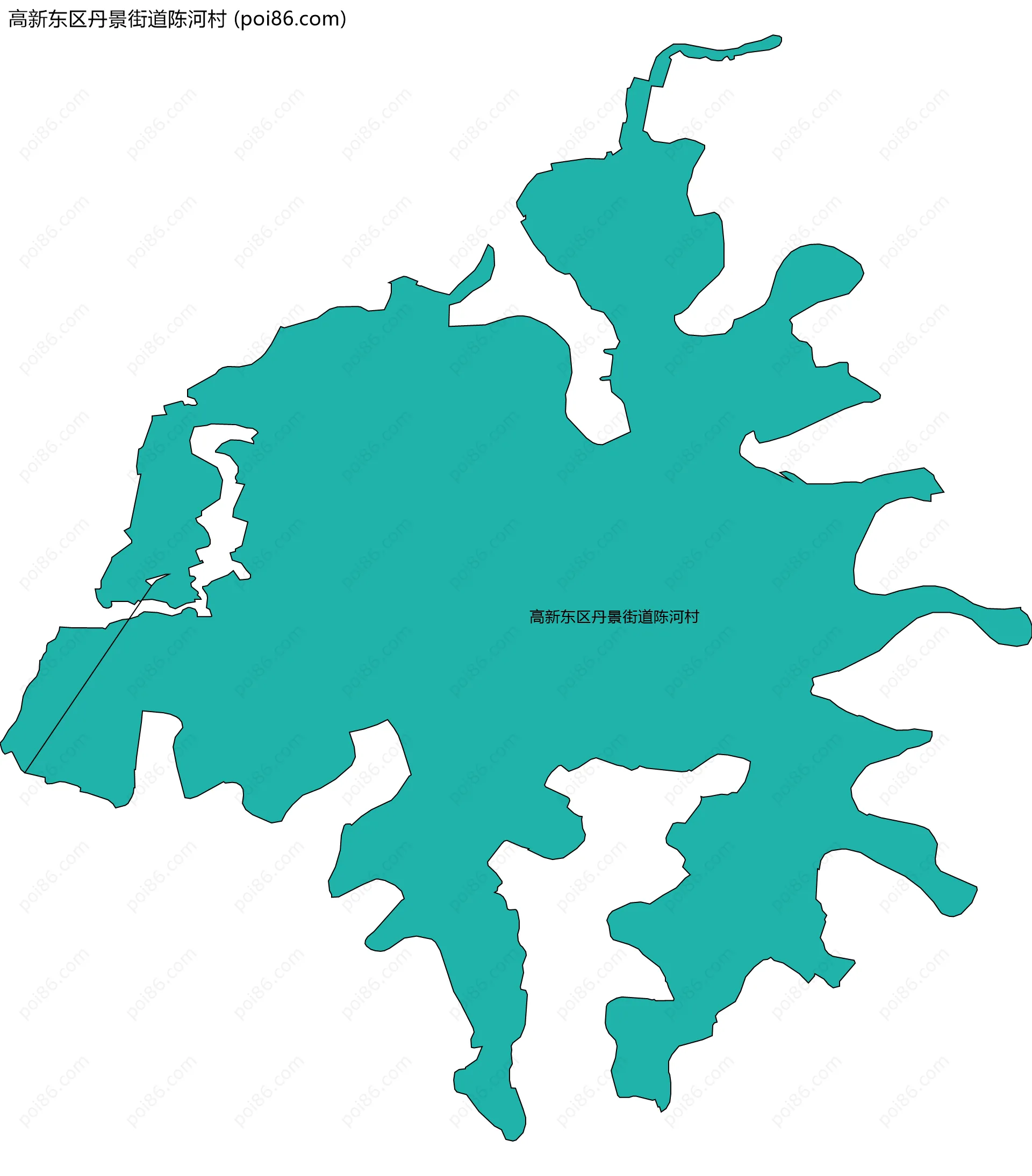 高新东区丹景街道陈河村边界地图