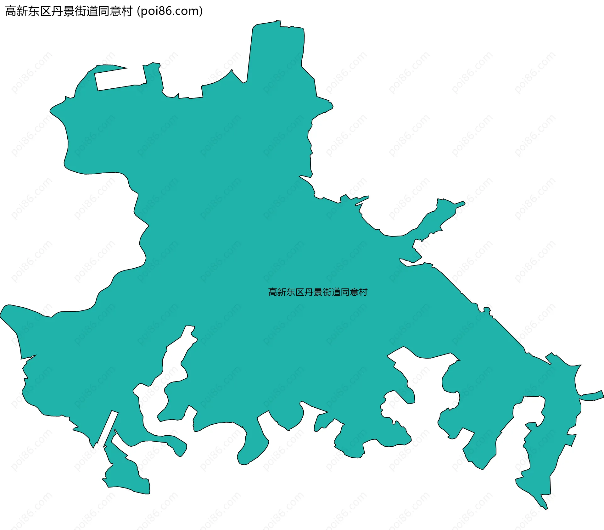 高新东区丹景街道同意村边界地图