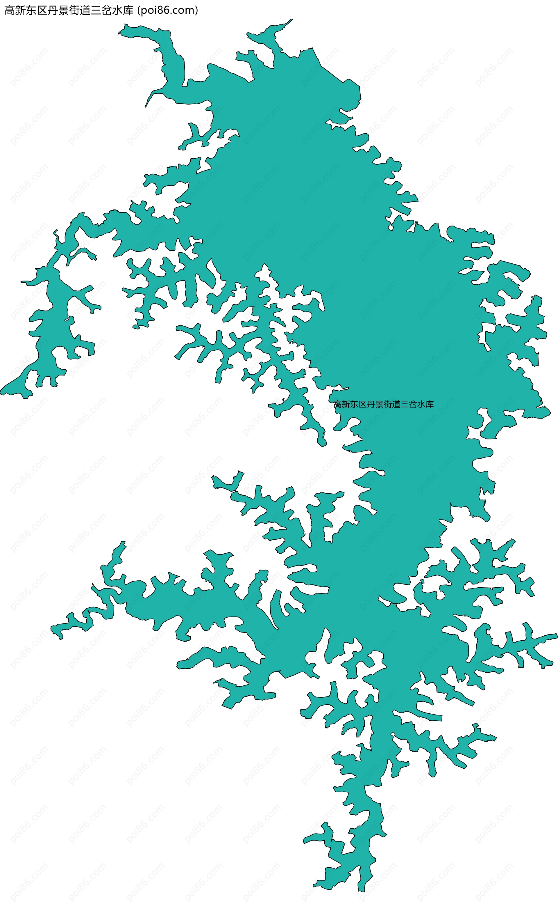 高新东区丹景街道三岔水库边界地图