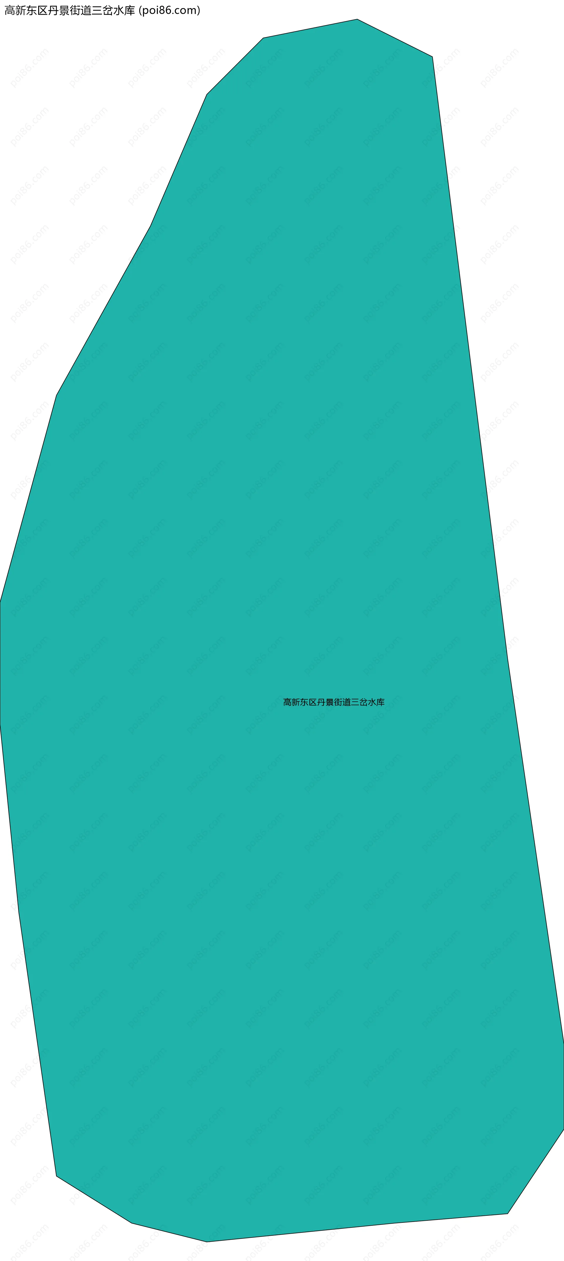 高新东区丹景街道三岔水库边界地图