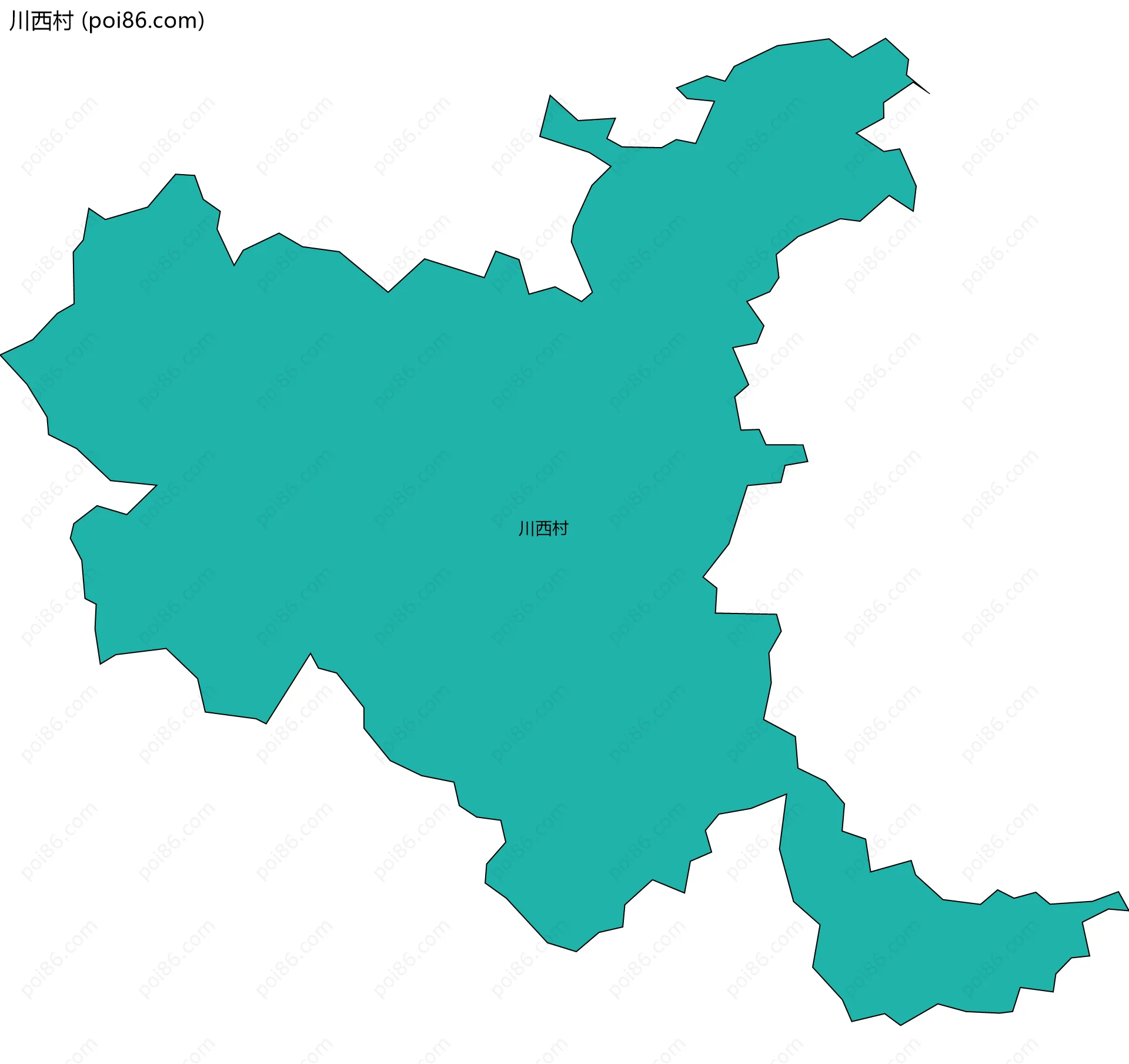 川西村边界地图
