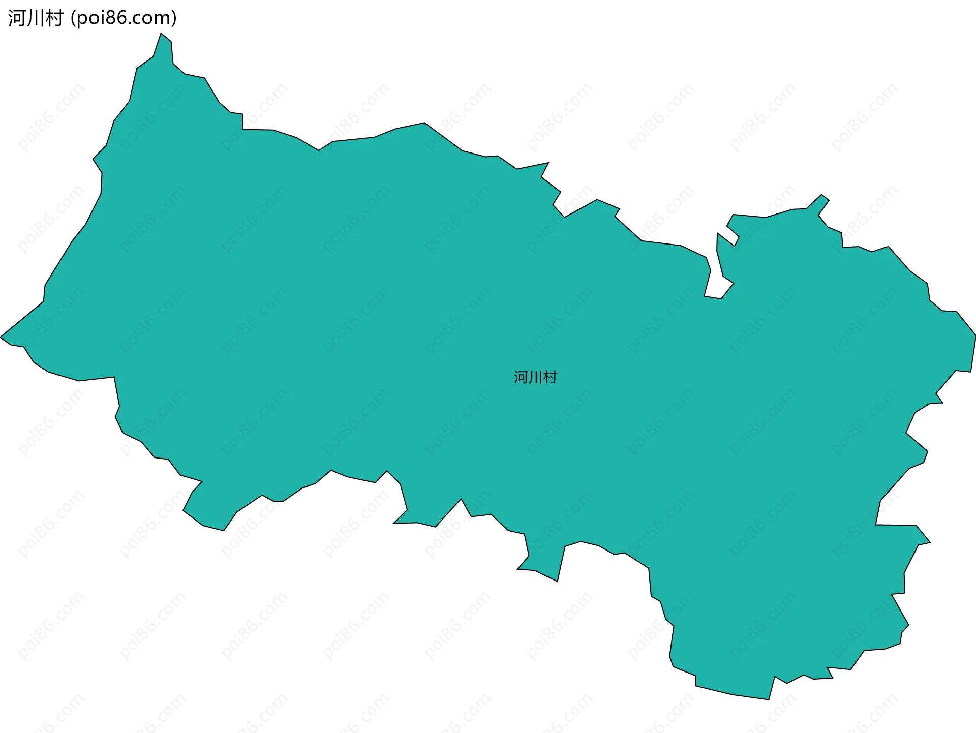 河川村边界地图