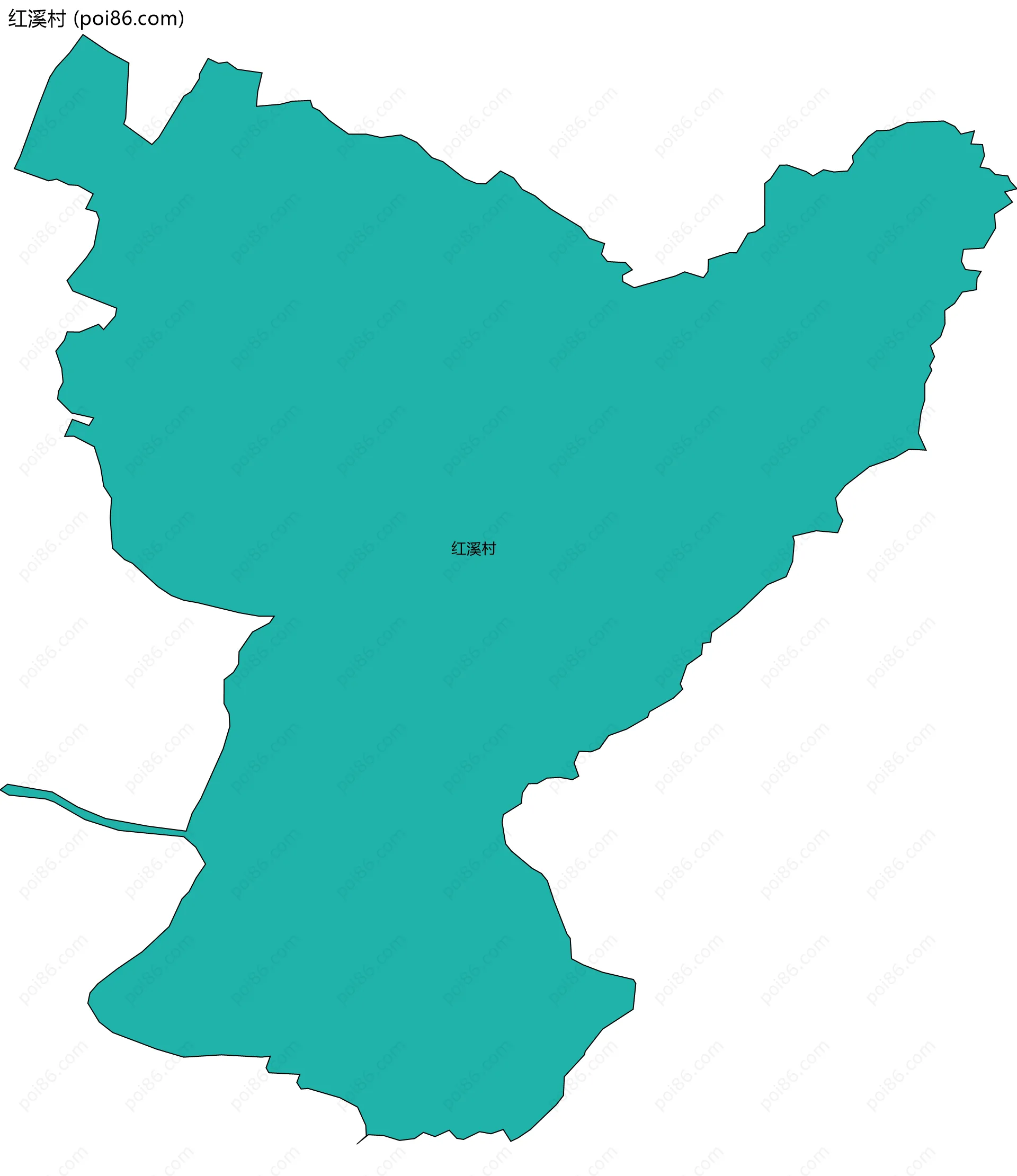 红溪村边界地图