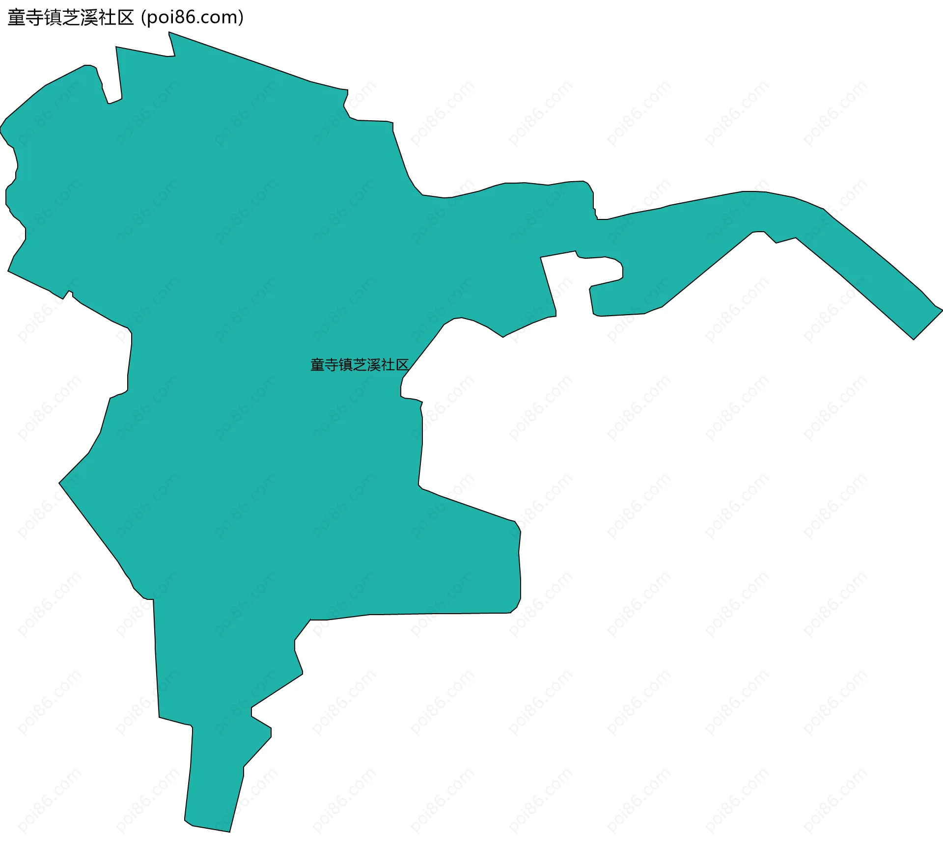 童寺镇芝溪社区边界地图