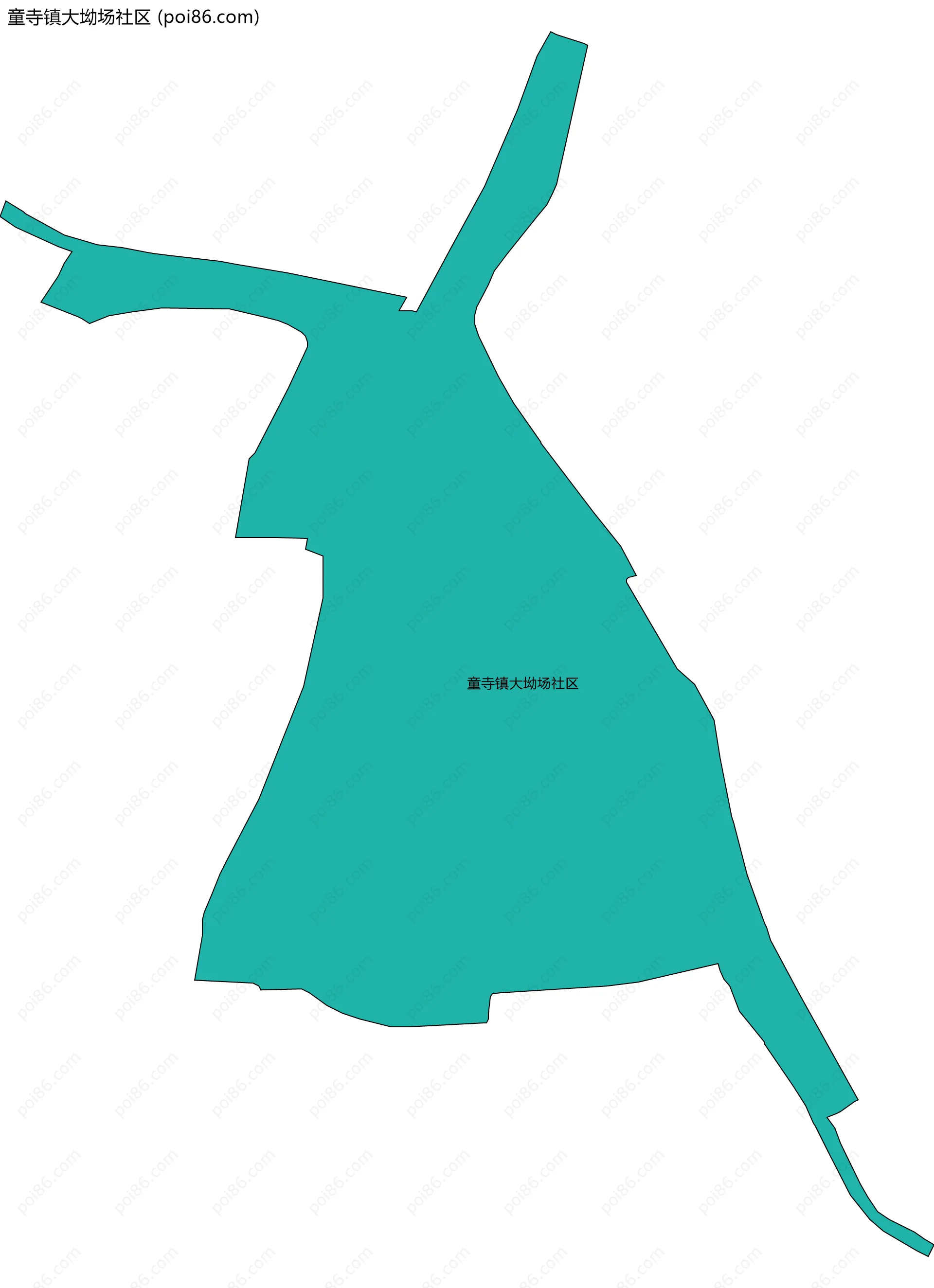 童寺镇大坳场社区边界地图