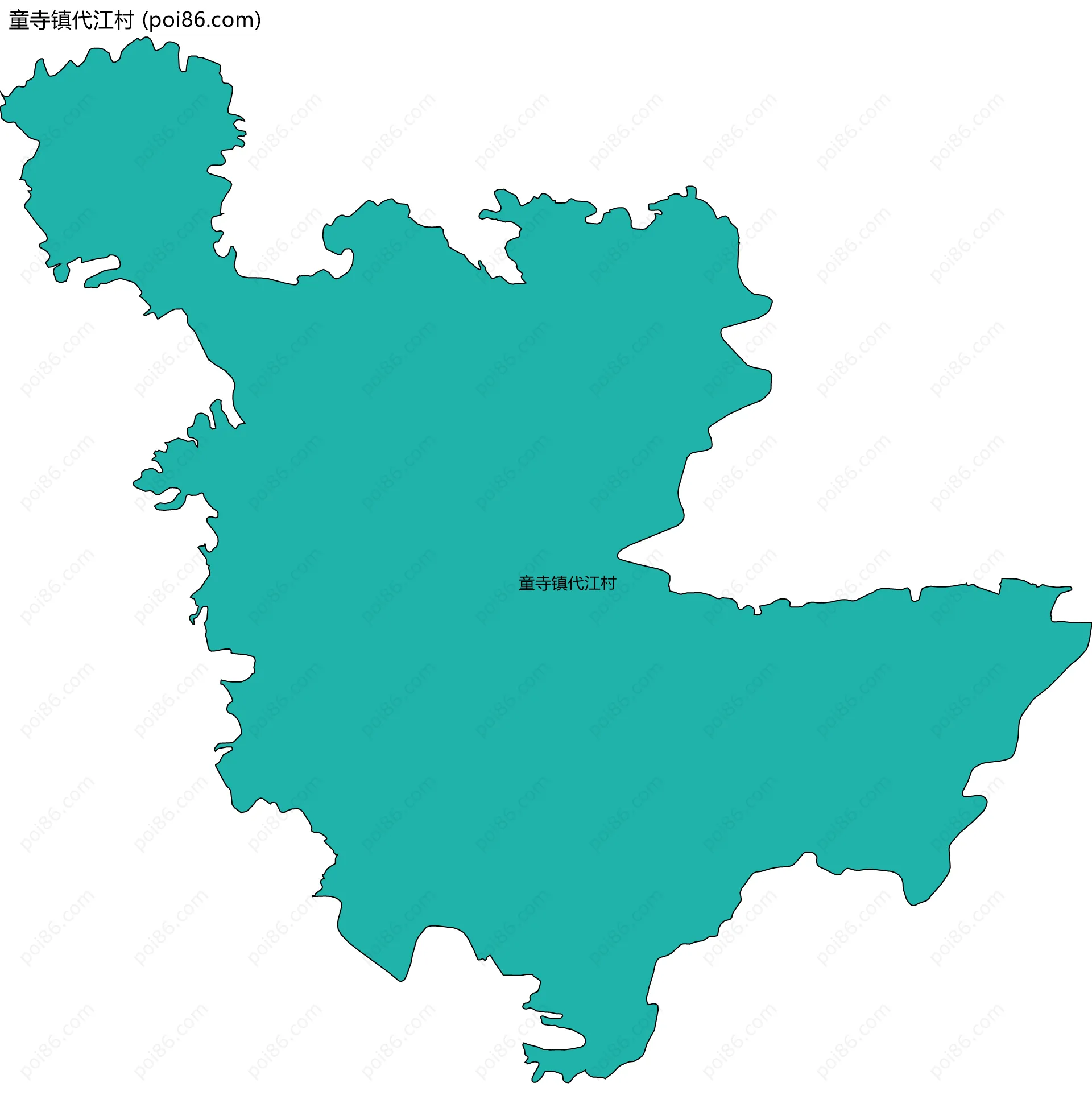 童寺镇代江村边界地图
