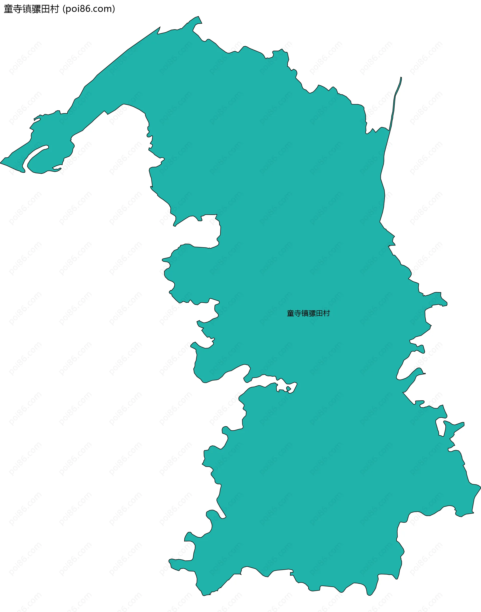 童寺镇骡田村边界地图